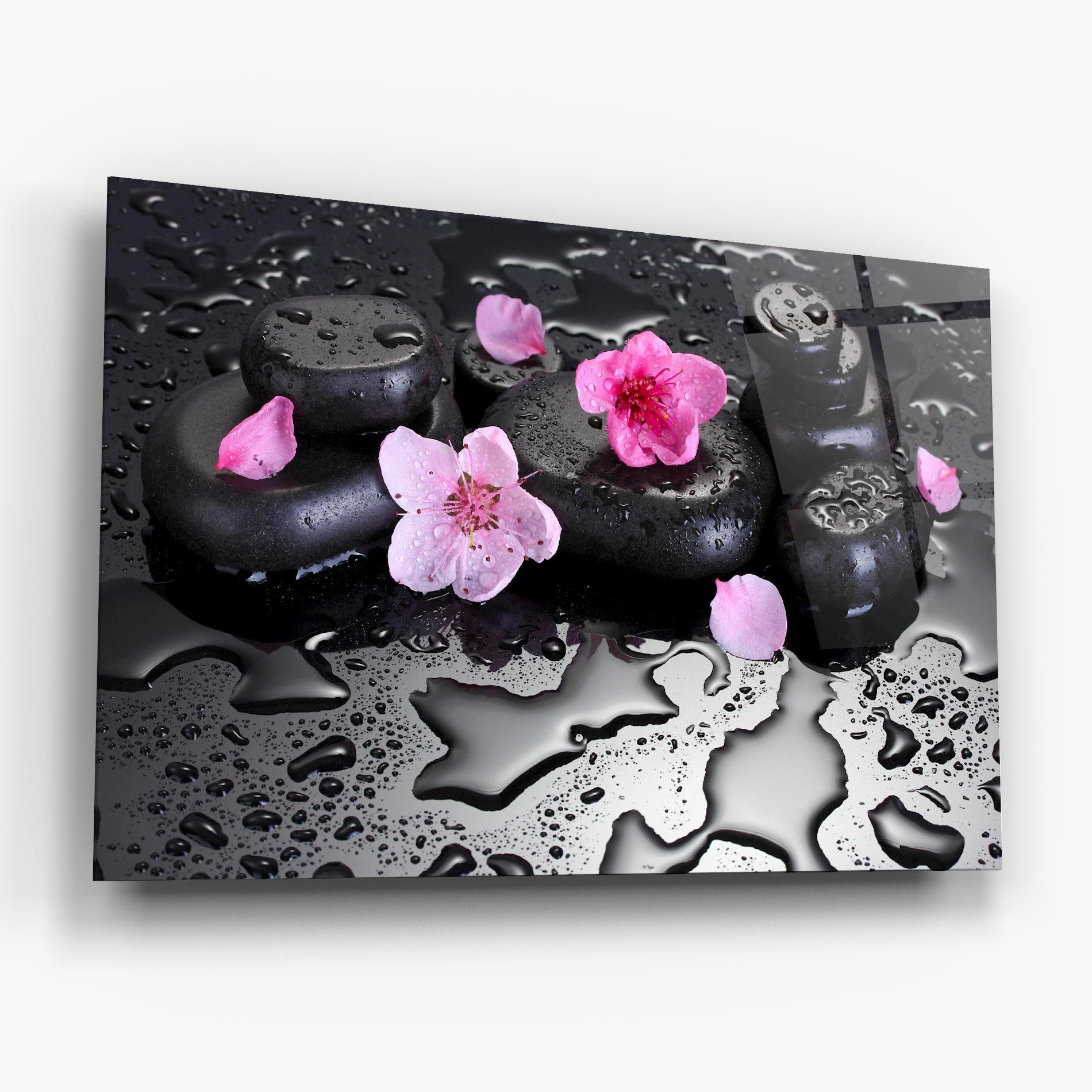 Pink Flowers Stones mockup 6