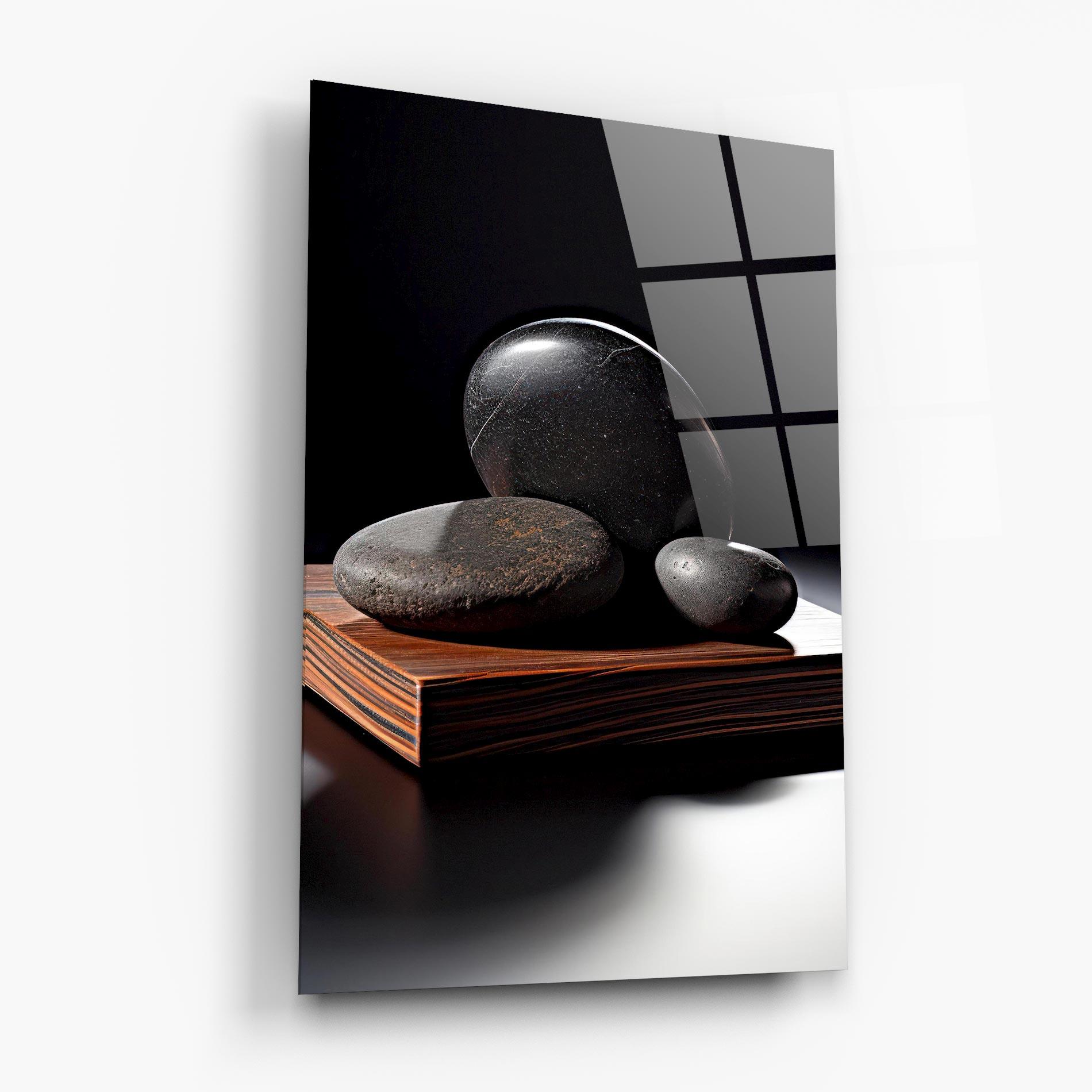 Tablou Sticla Black Zen Stones mockup 6