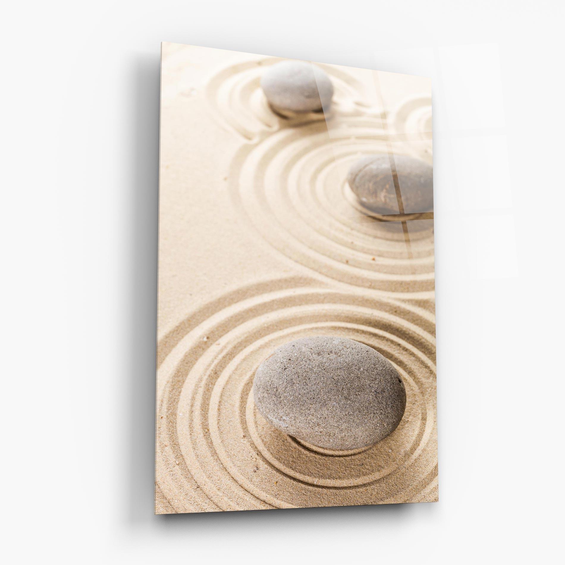 Tablou Sticla Meditation Cream Stone mockup 6