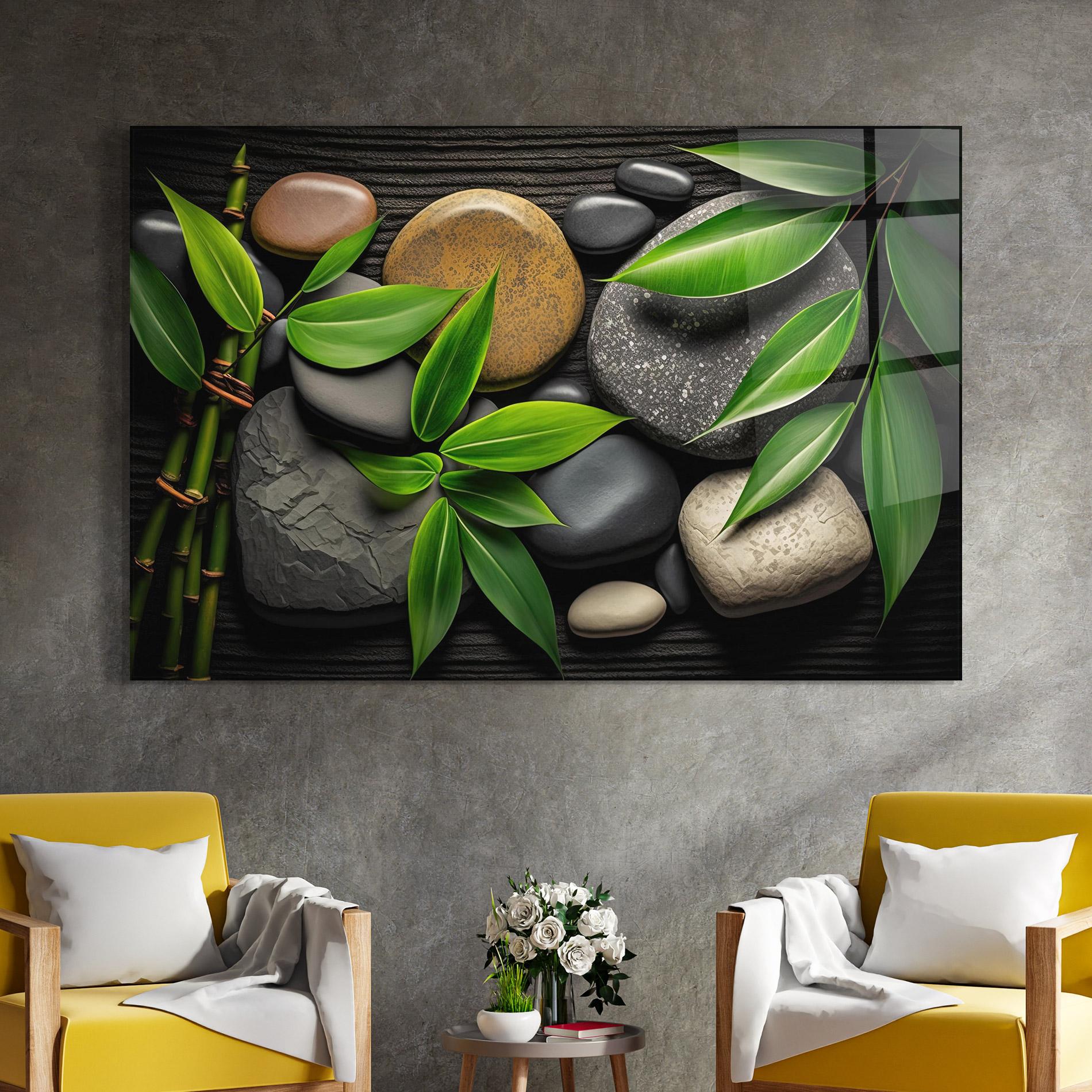Tablou Sticla Bamboo Stones View mockup 4