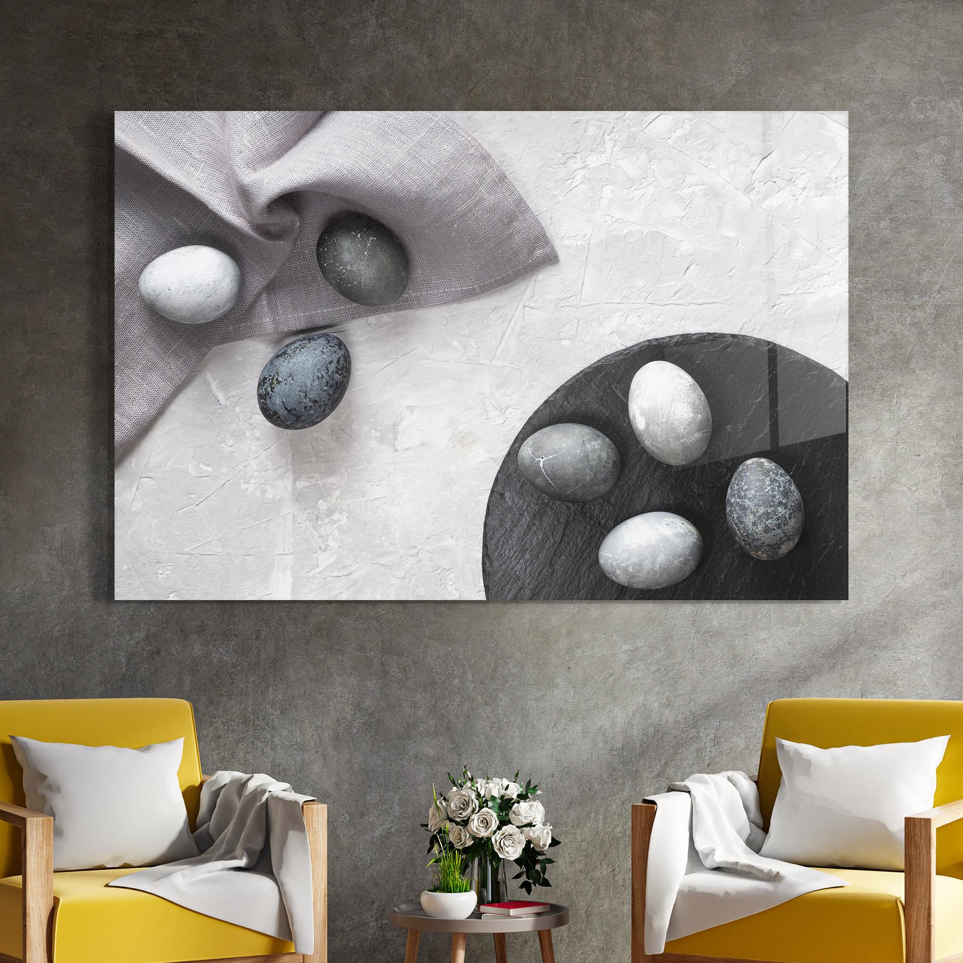 Tablou Sticla Eggs Stone mockup 4