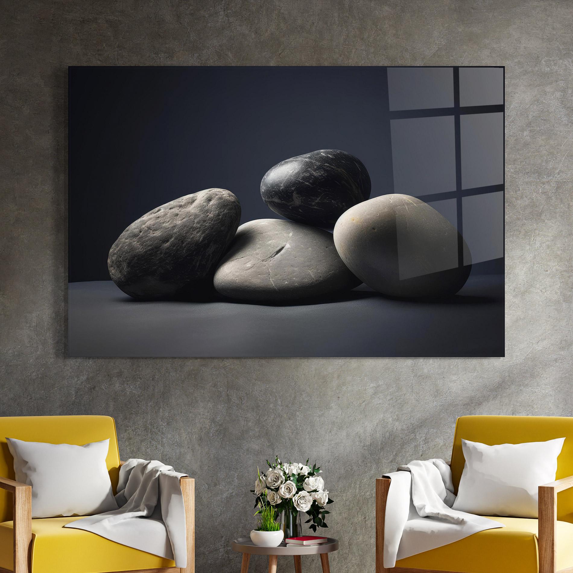 Tablou Sticla Grey Stone mockup 4