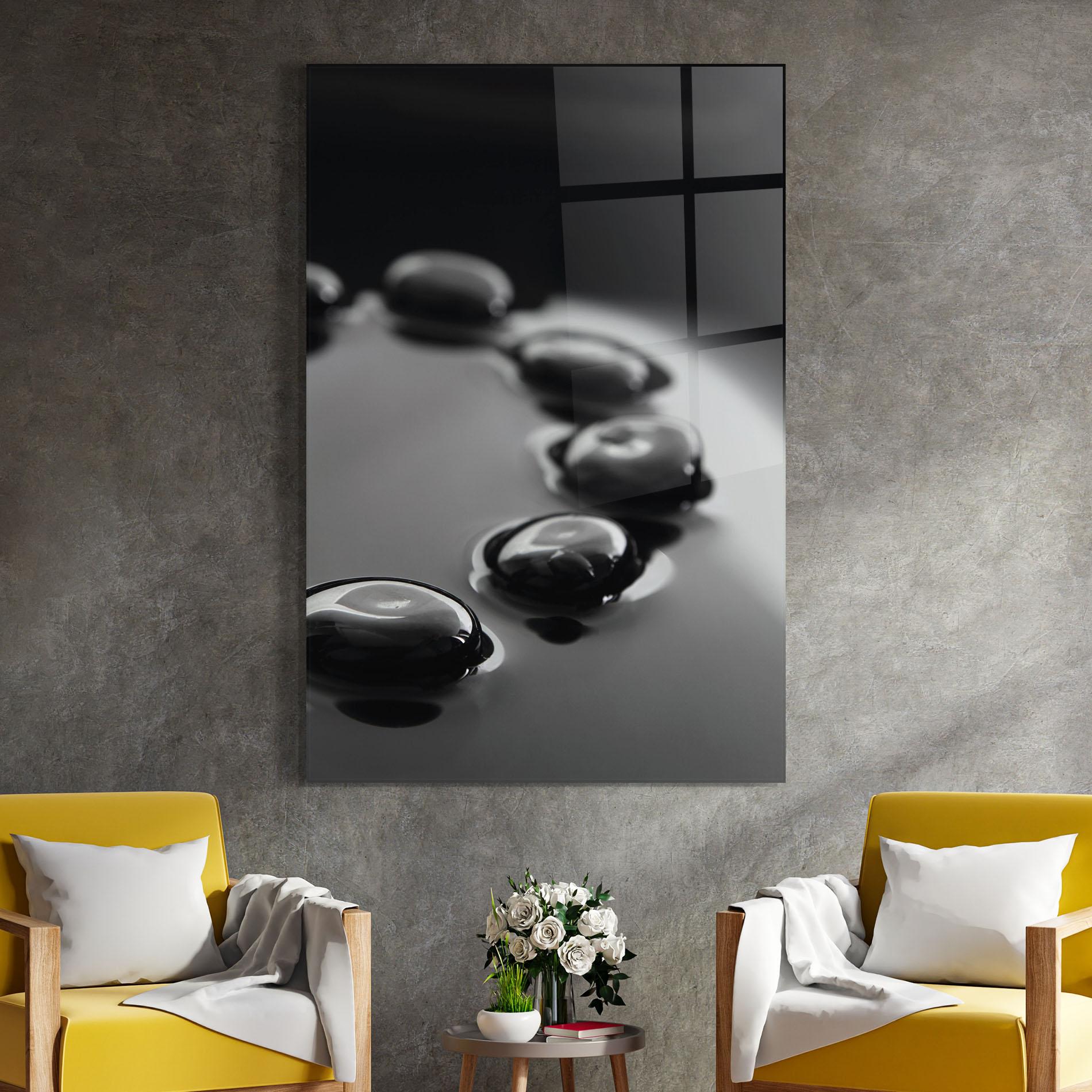 Tablou Sticla Black Small Stones mockup 4