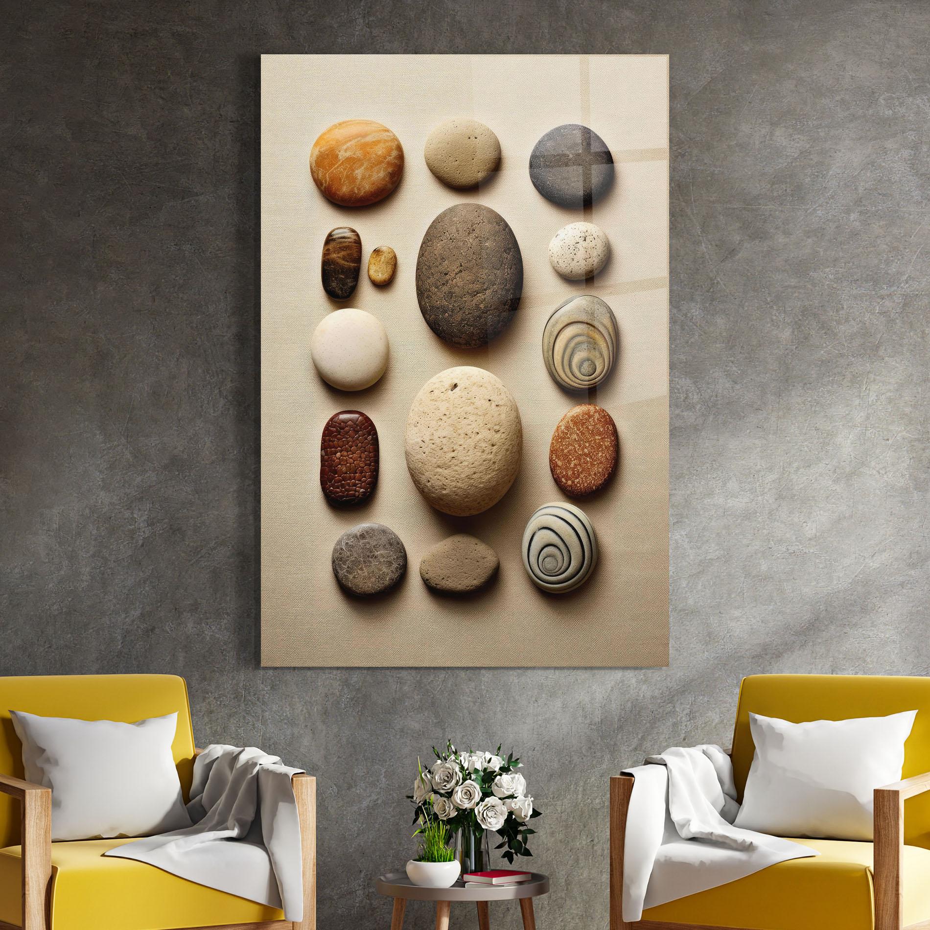 Tablou Sticla Massage Stones Sand mockup 4