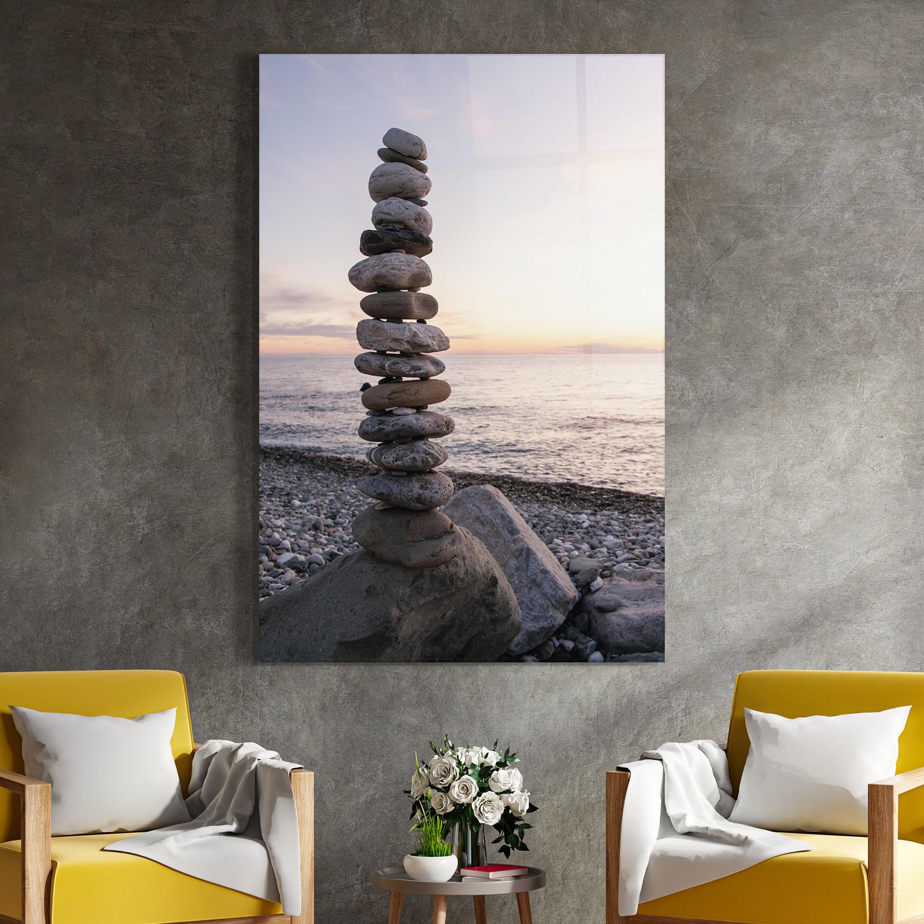 Tablou Sticla Pebbles Seaside mockup 4