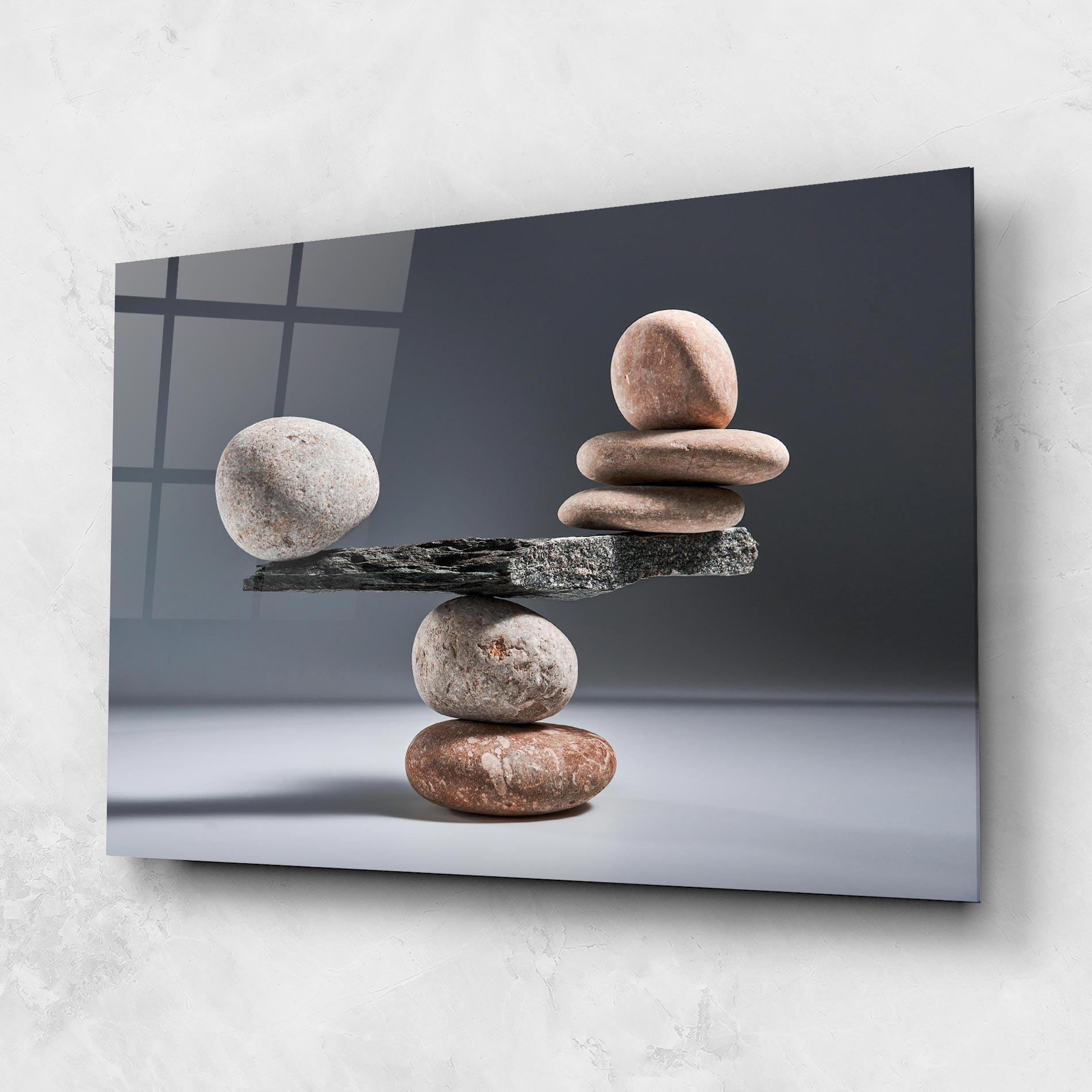 Tablou Sticla Balancing Pebbles mockup 1