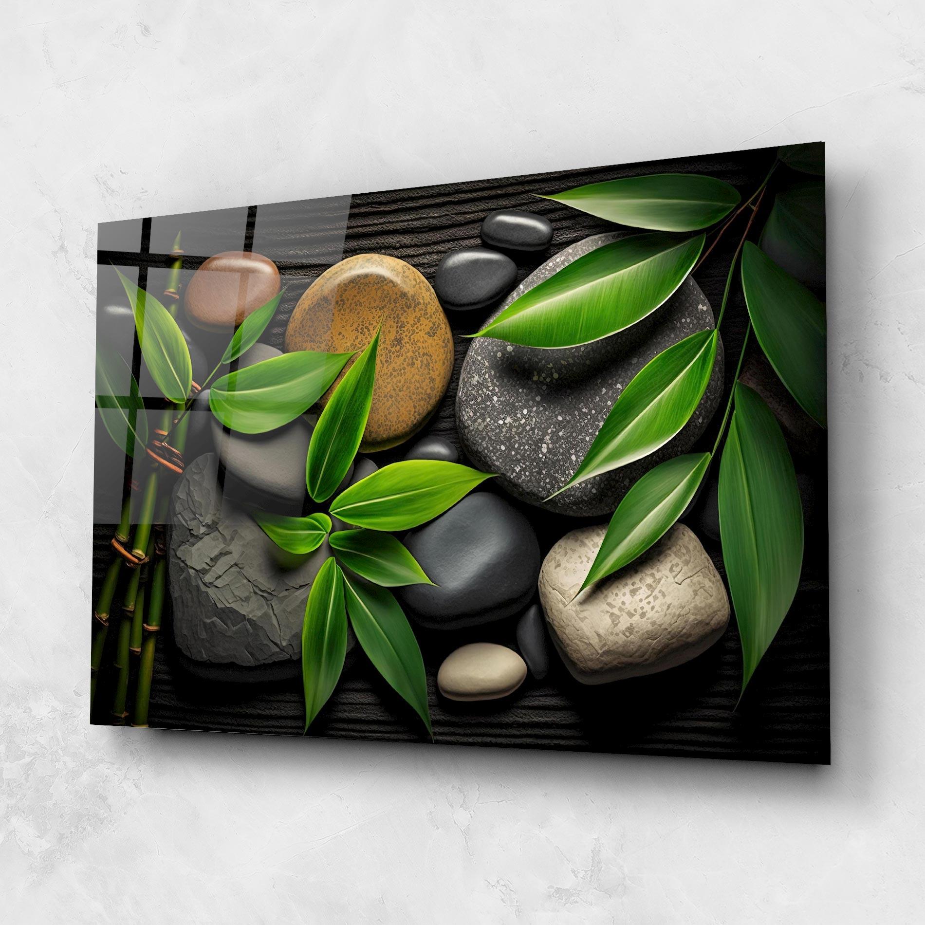 Tablou Sticla Bamboo Stones View mockup 1
