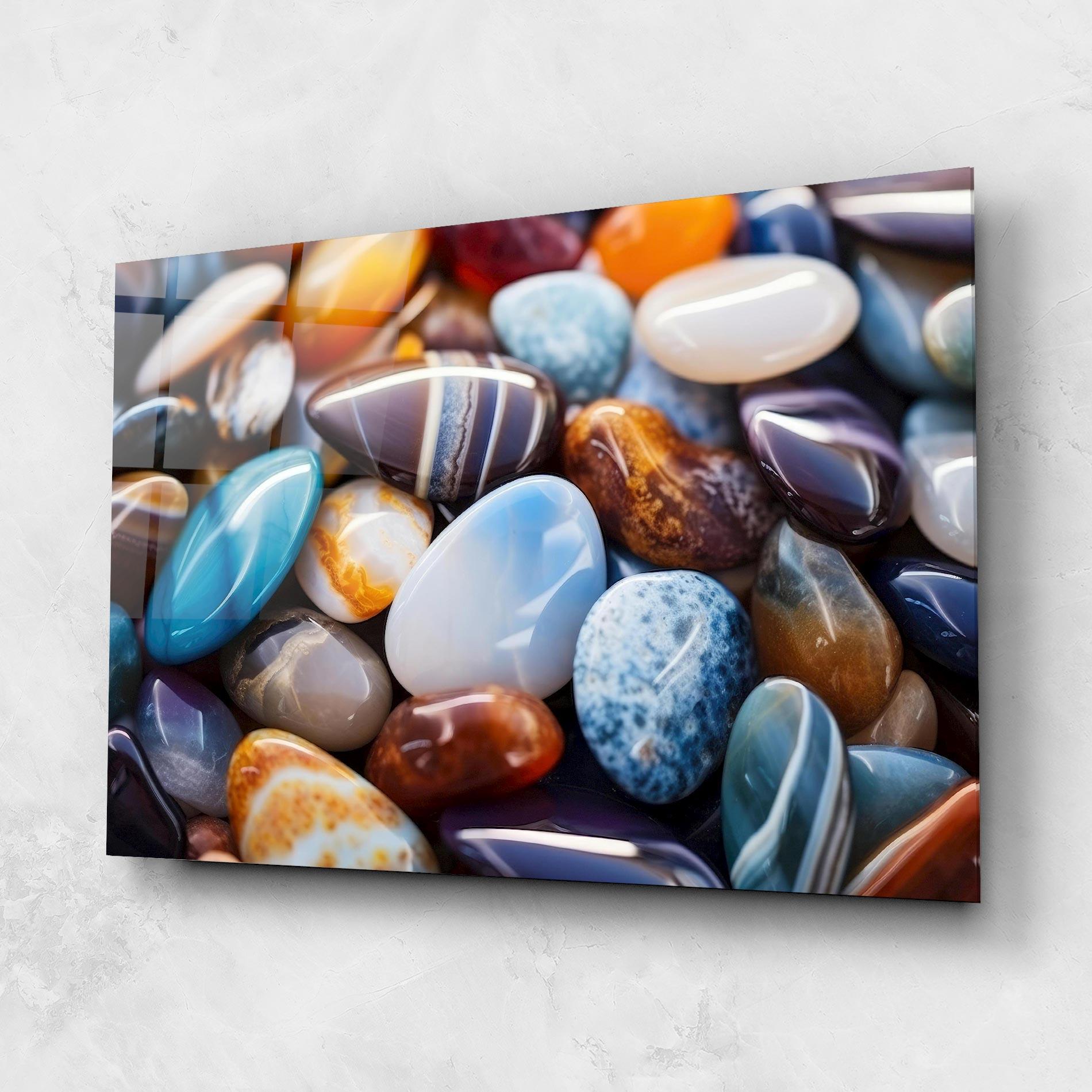 Tablou Sticla Beach Gemstones mockup 1