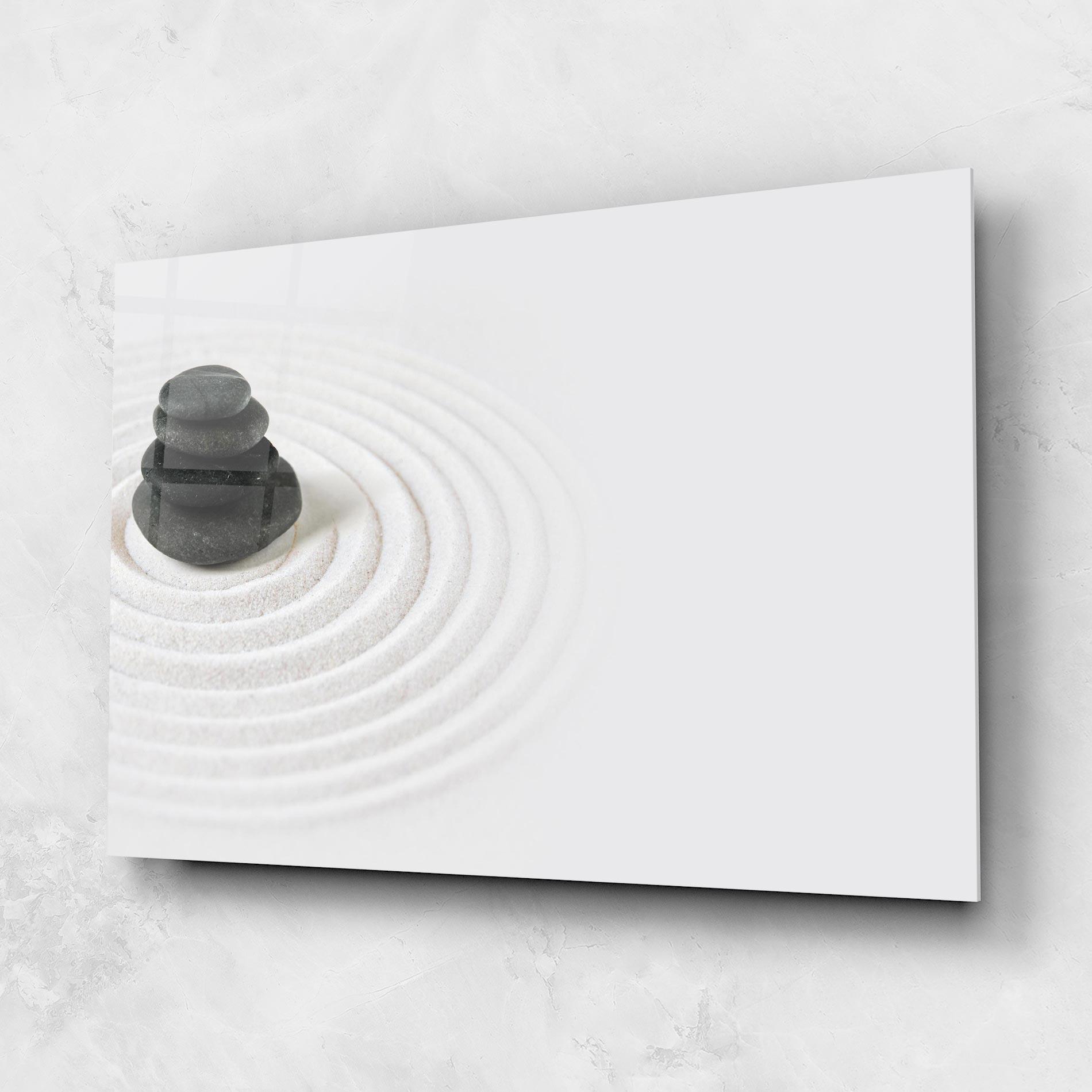 Tablou Sticla Black Stones Sand mockup 1