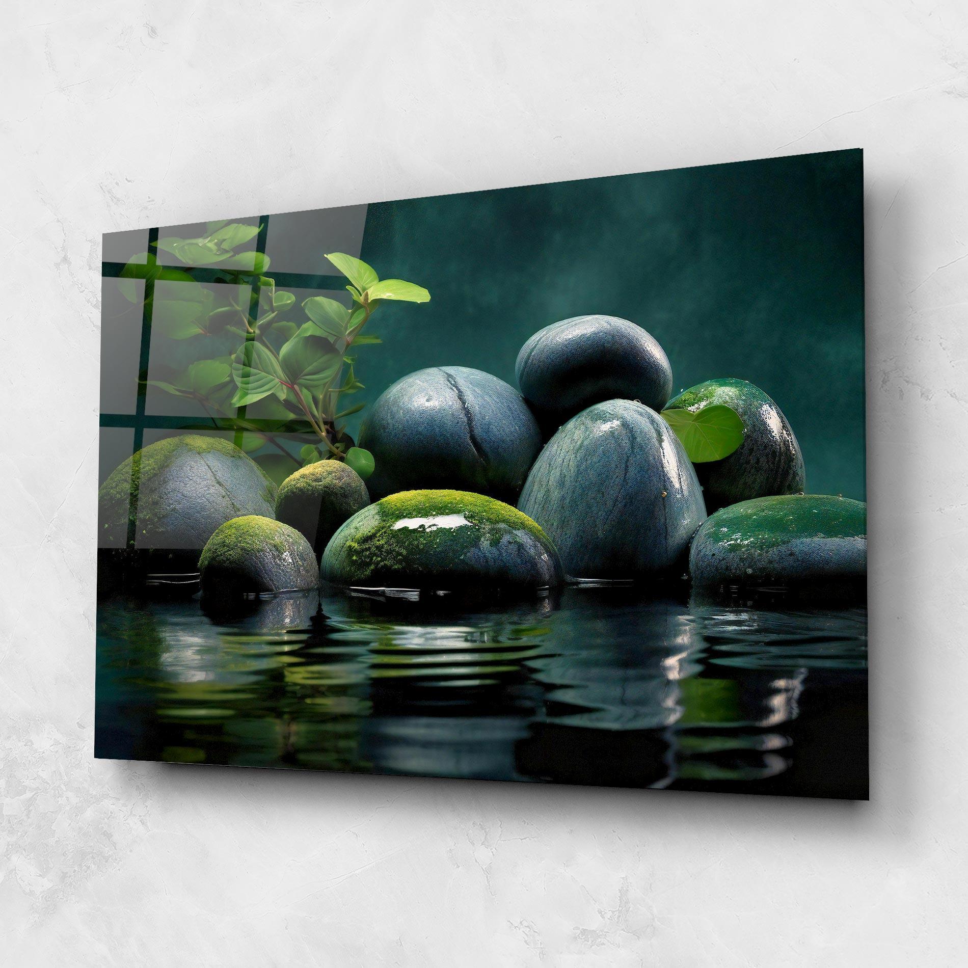 Tablou Sticla Green Stone Nature mockup 1