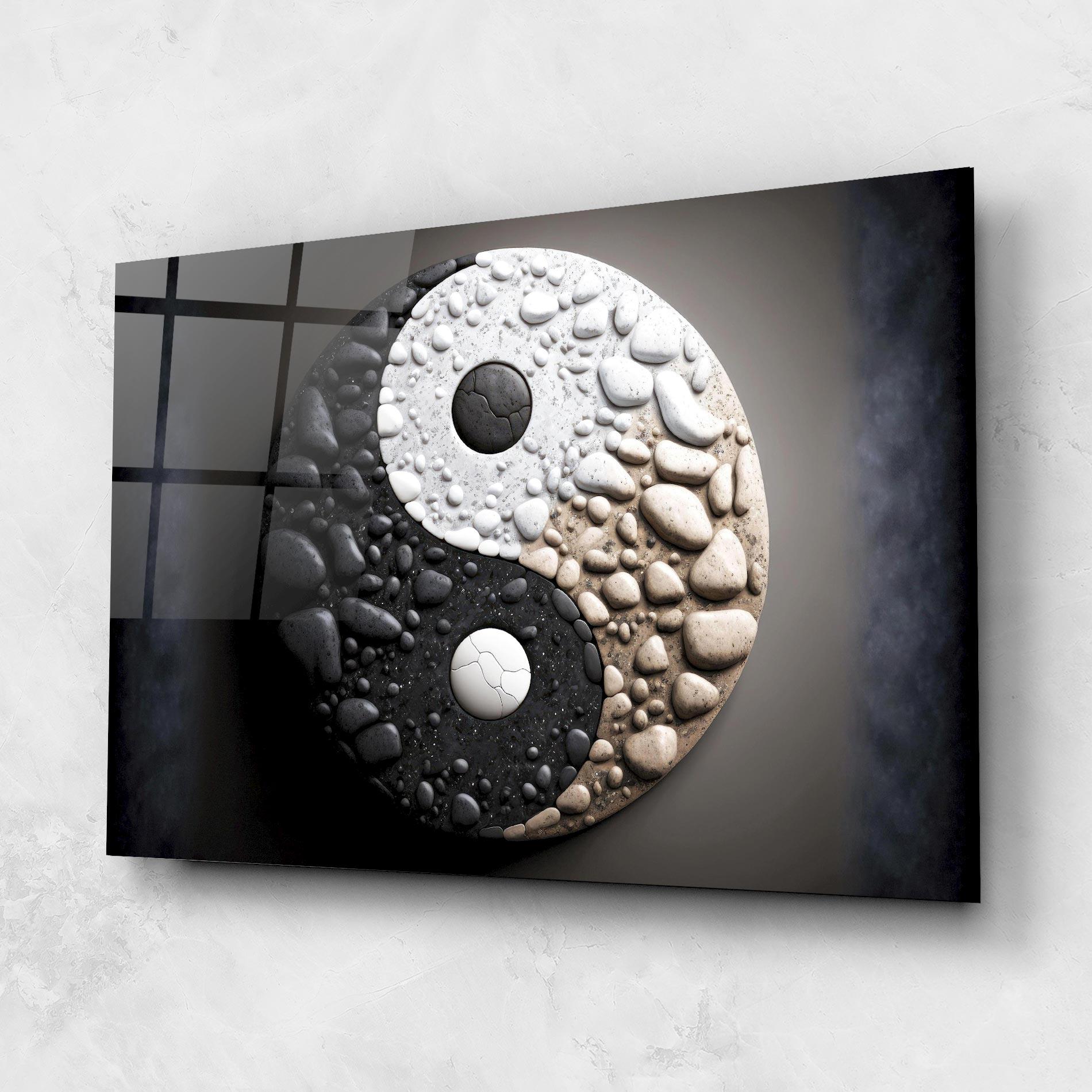 Tablou Sticla Yinyang Stones mockup 1