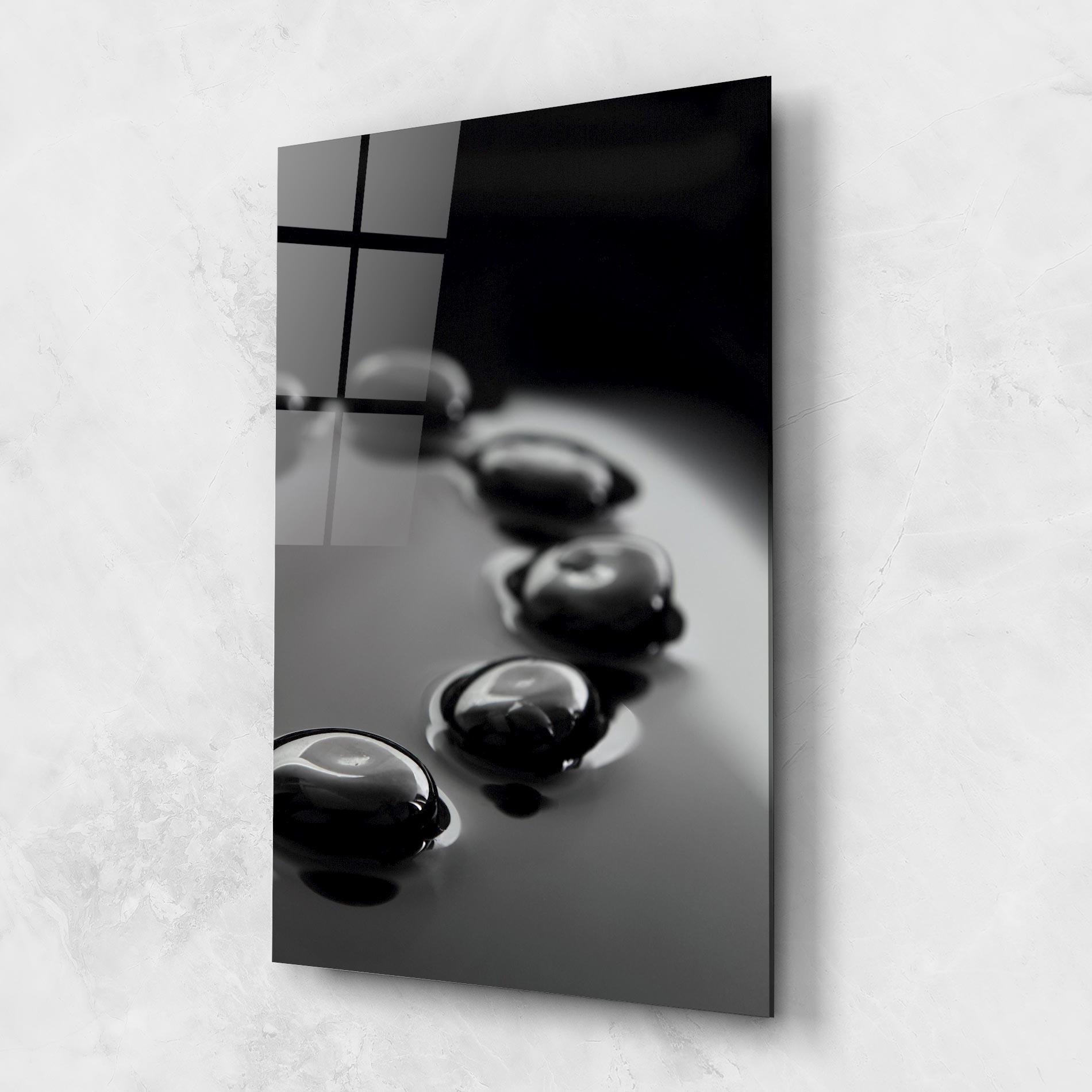 Tablou Sticla Black Small Stones mockup 1