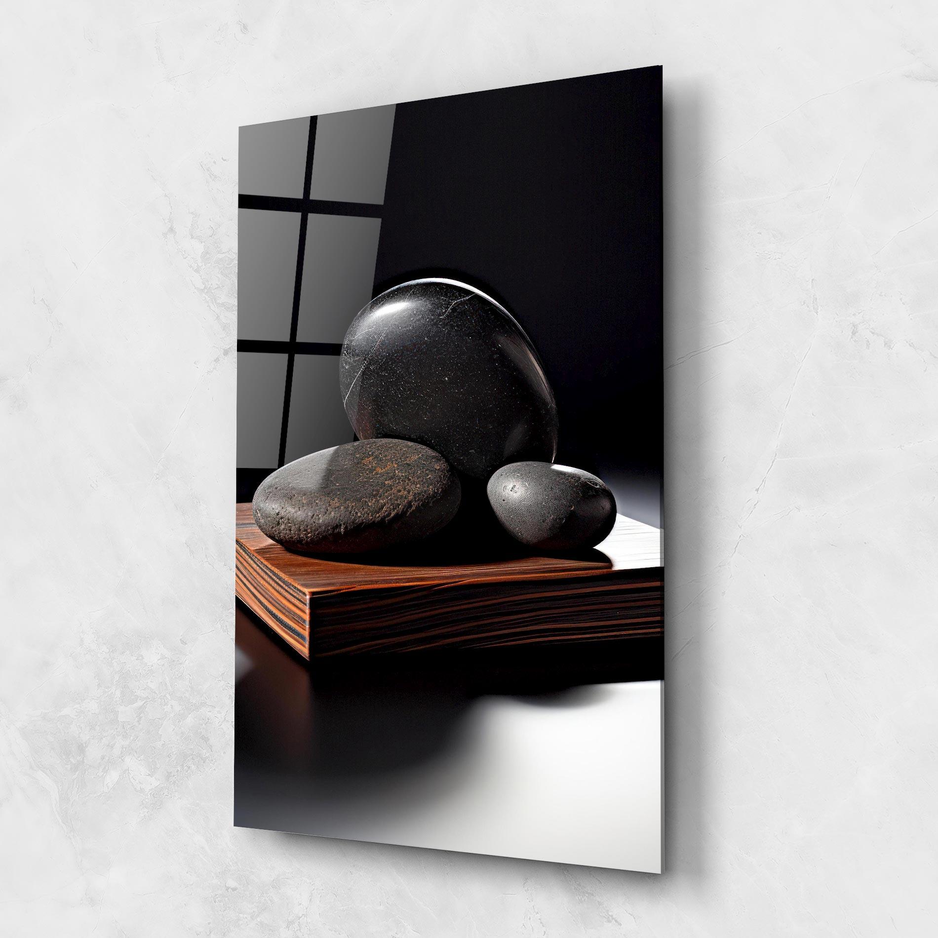 Tablou Sticla Black Zen Stones mockup 1