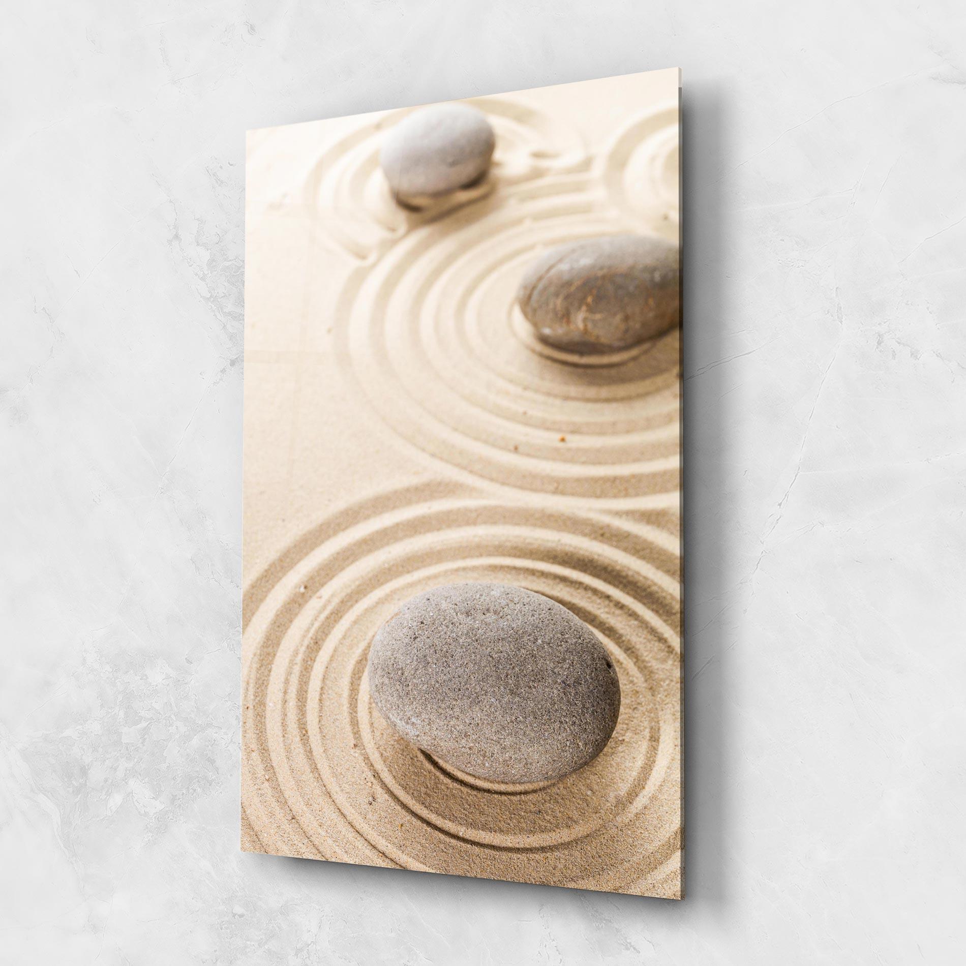 Tablou Sticla Meditation Cream Stone mockup 1
