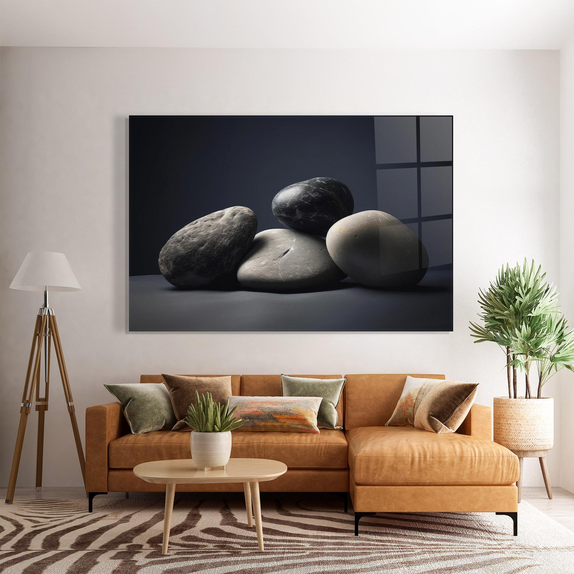 Tablou Sticla Grey Stone mockup 7