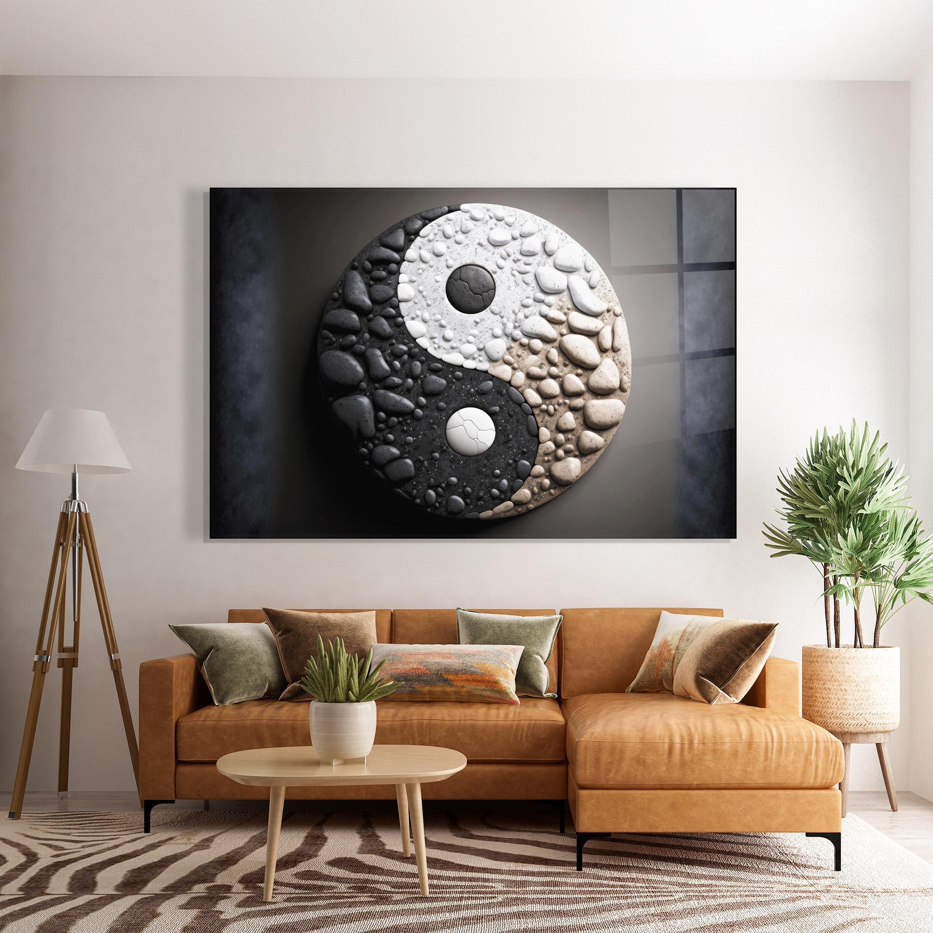 Tablou Sticla Yinyang Stones mockup 7