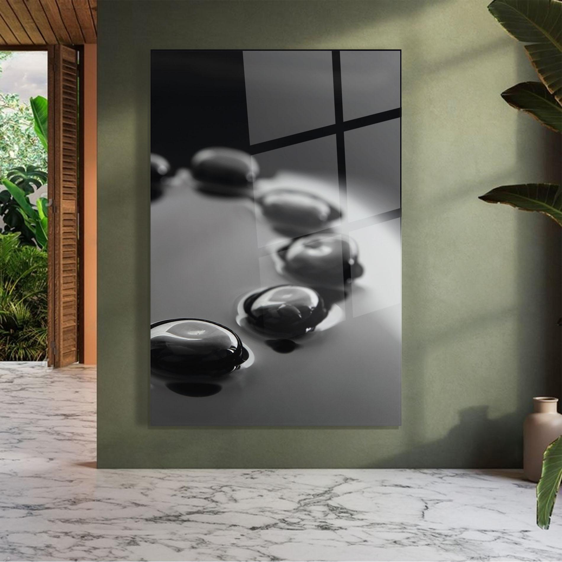 Tablou Sticla Black Small Stones mockup 7