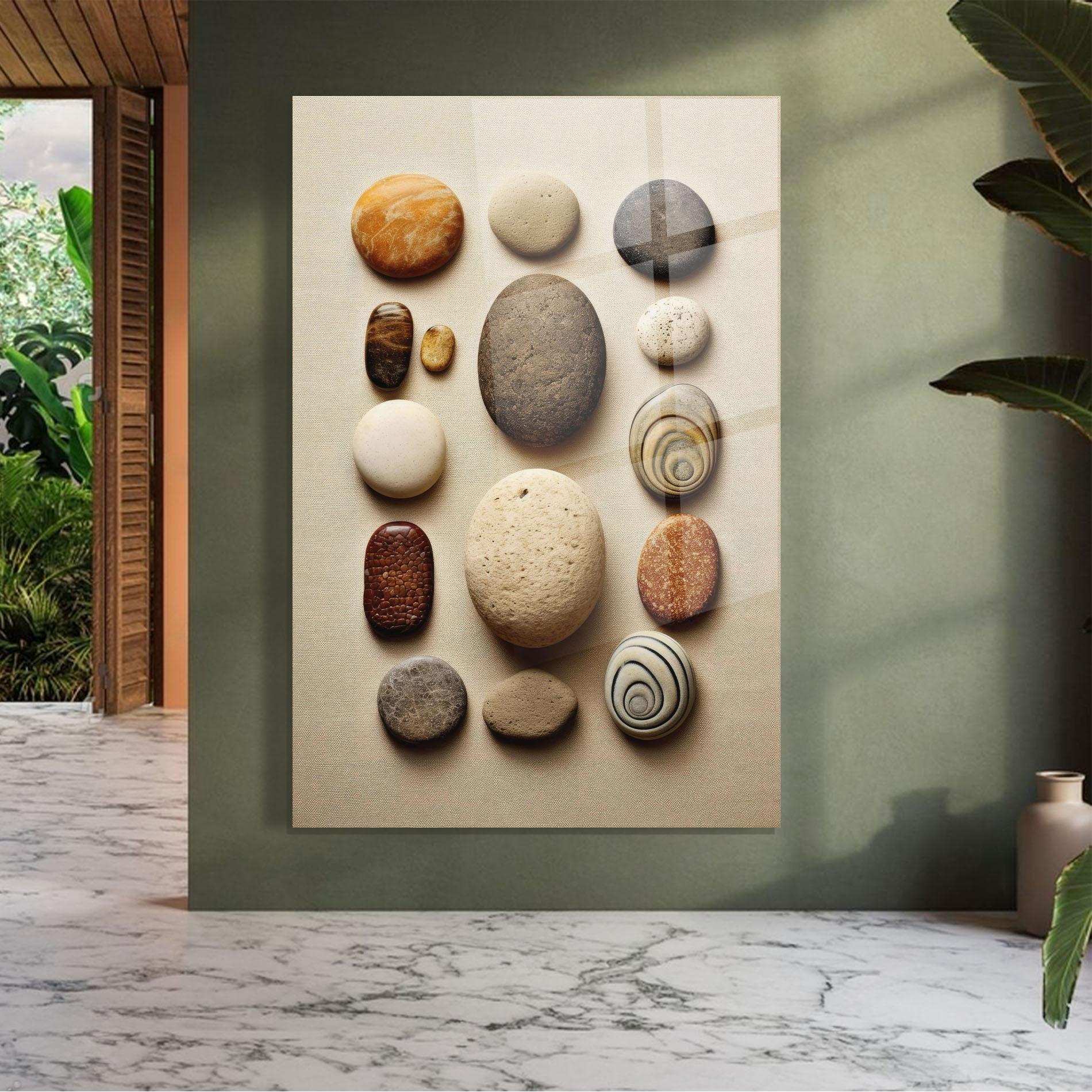 Tablou Sticla Massage Stones Sand mockup 7