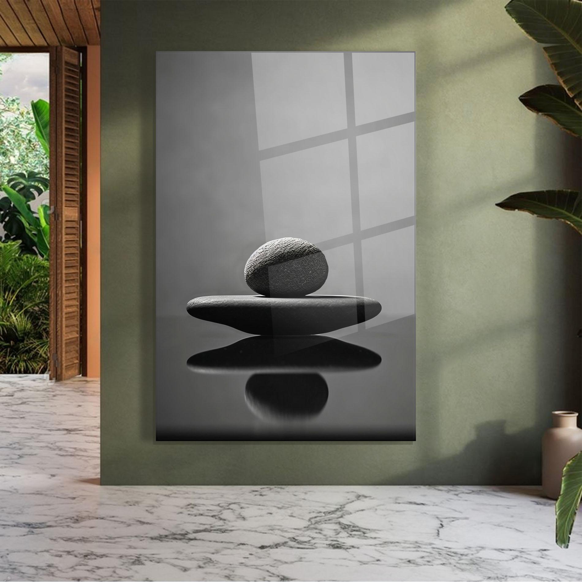 Tablou Sticla Minimalistic Zen Stone mockup 7