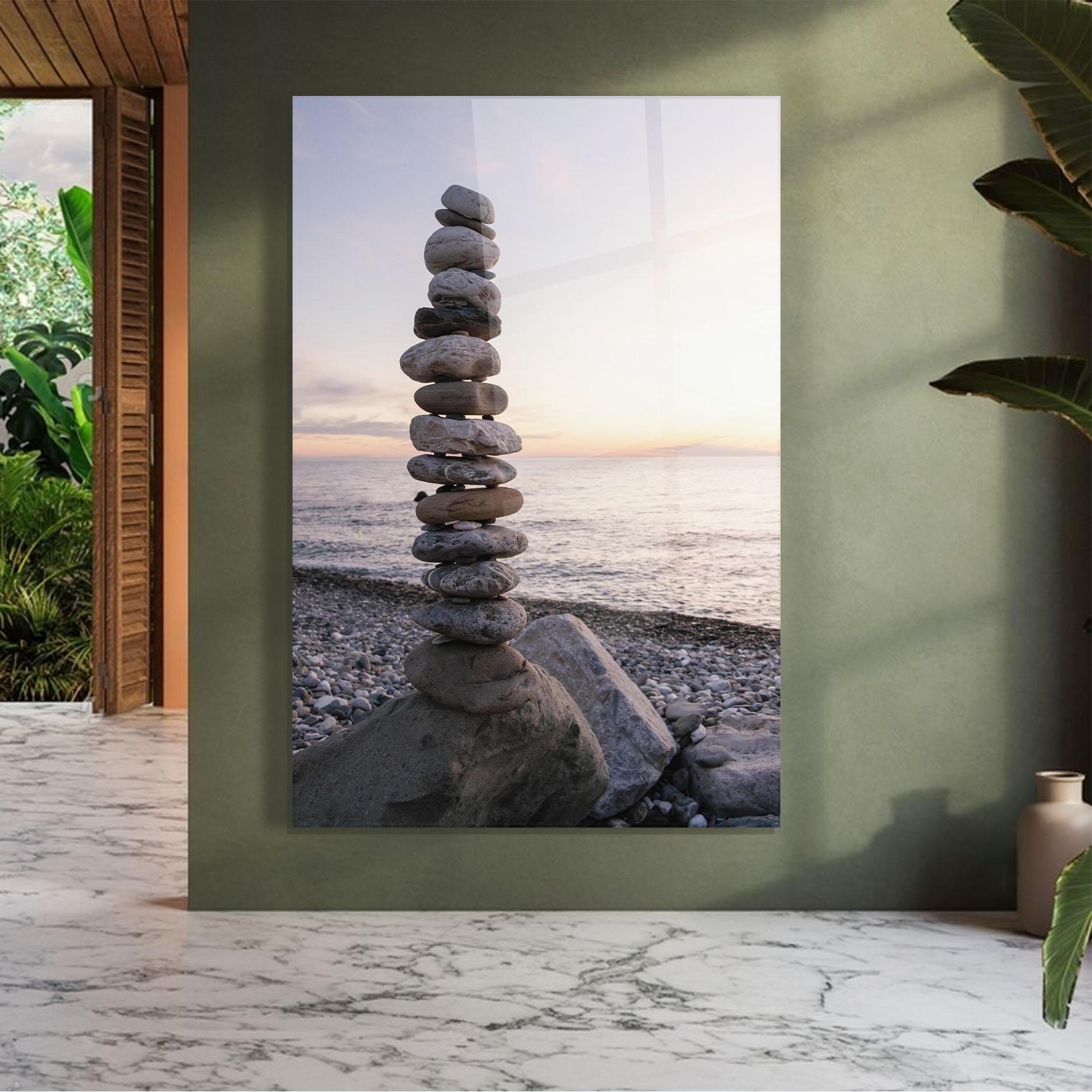 Tablou Sticla Pebbles Seaside mockup 7