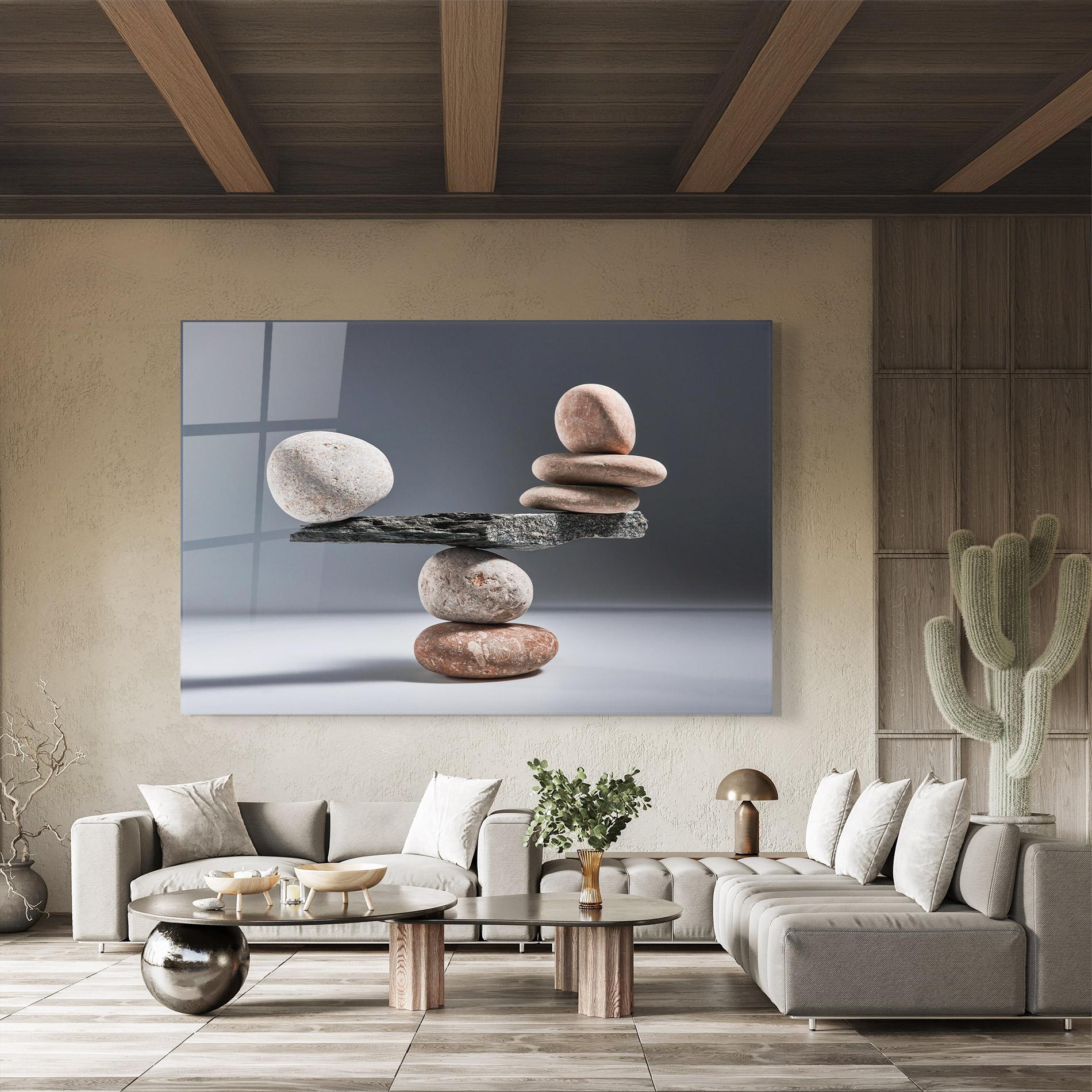Tablou Sticla Balancing Pebbles mockup 8