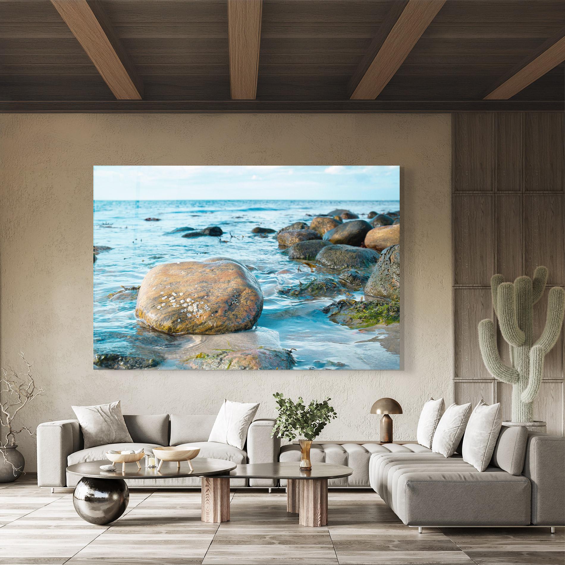 Tablou Sticla Beach Stones mockup 8