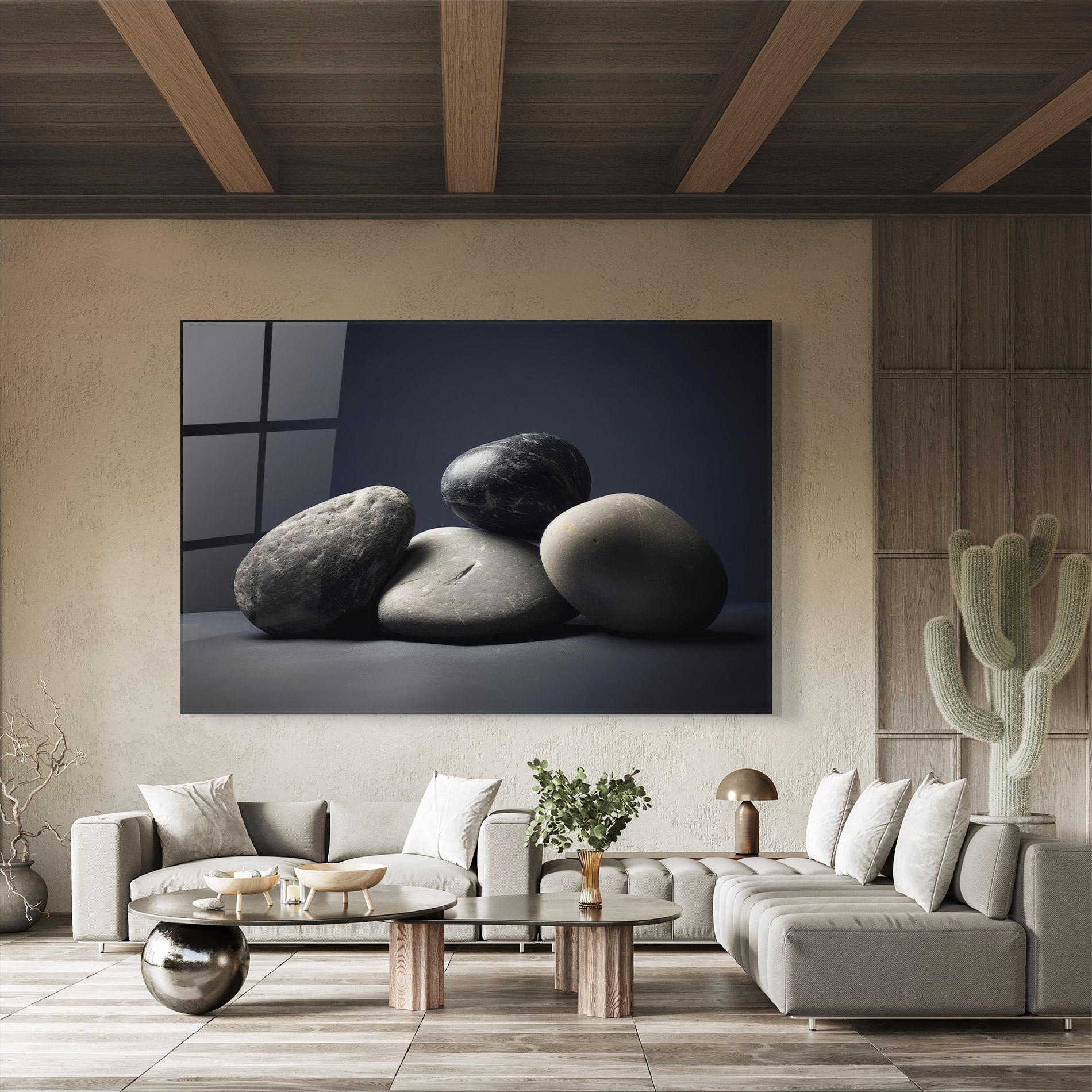 Tablou Sticla Grey Stone mockup 8