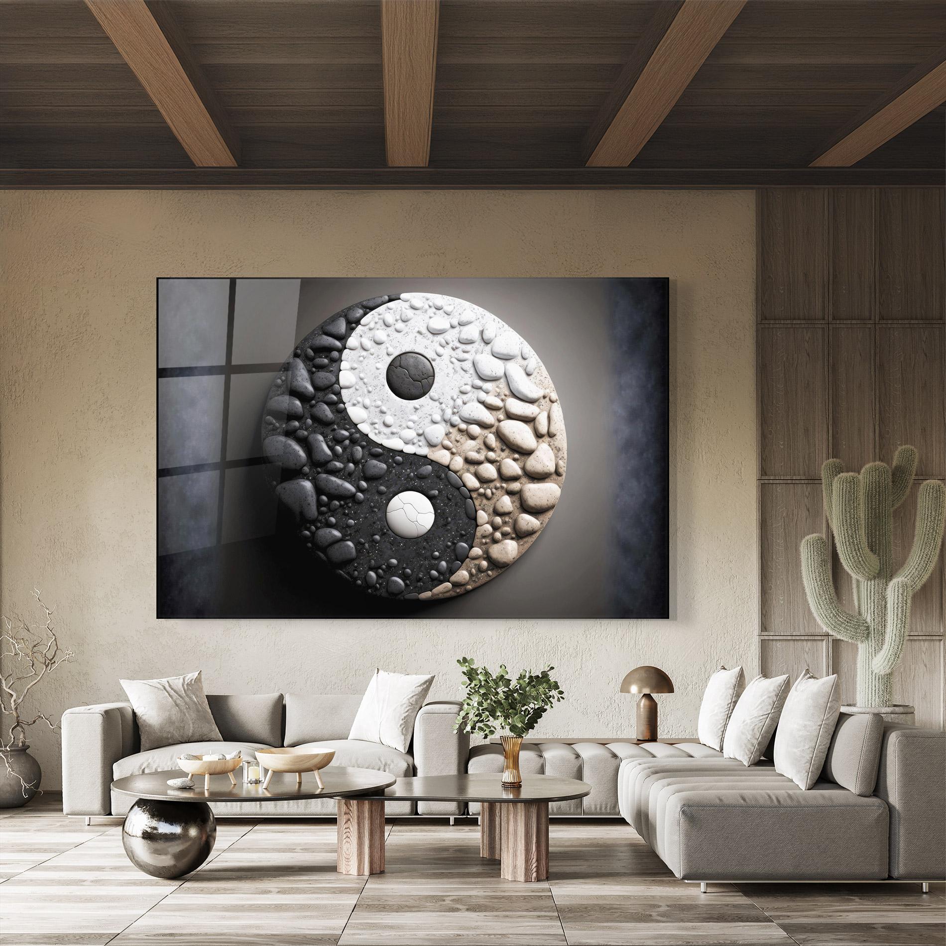 Tablou Sticla Yinyang Stones mockup 8
