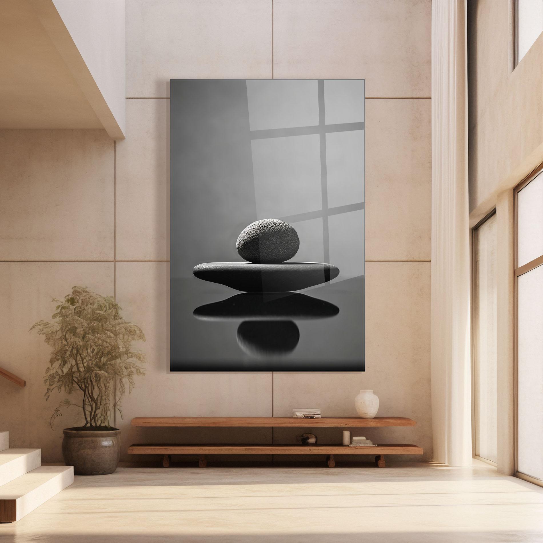 Tablou Sticla Minimalistic Zen Stone mockup 8