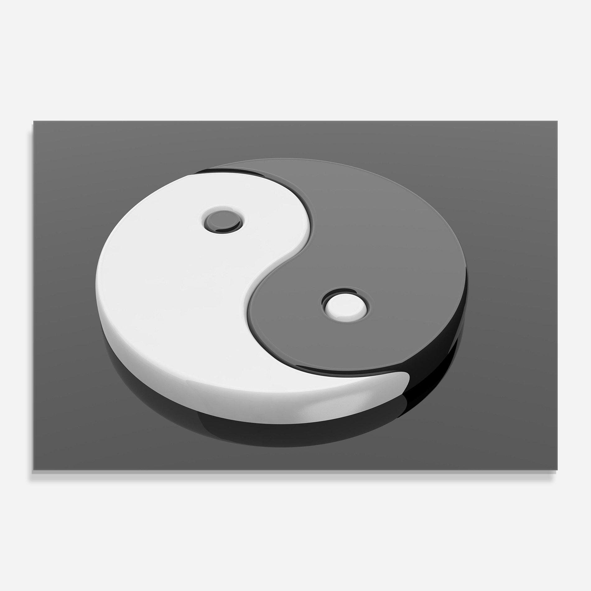 Tablou Sticla 3d Yinyang mockup 0