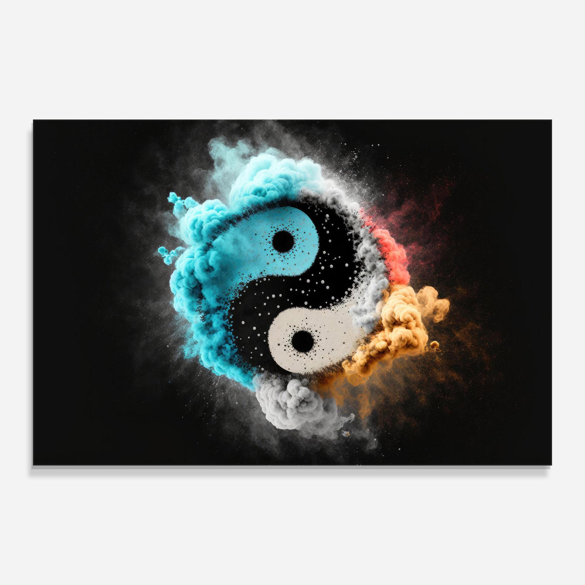 Tablou Sticla Blue Smoke Yinuang mockup 0