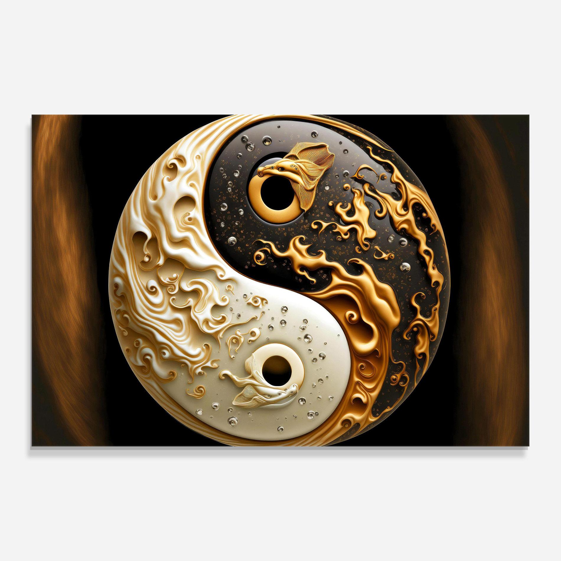 Tablou Sticla Caramel Yinyang mockup 0