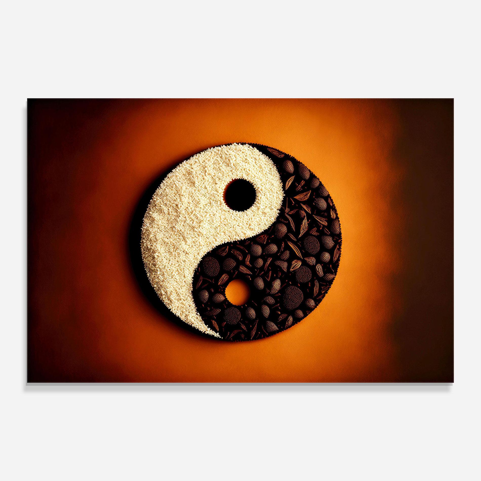 Tablou Sticla Coffee Yinyang mockup 0