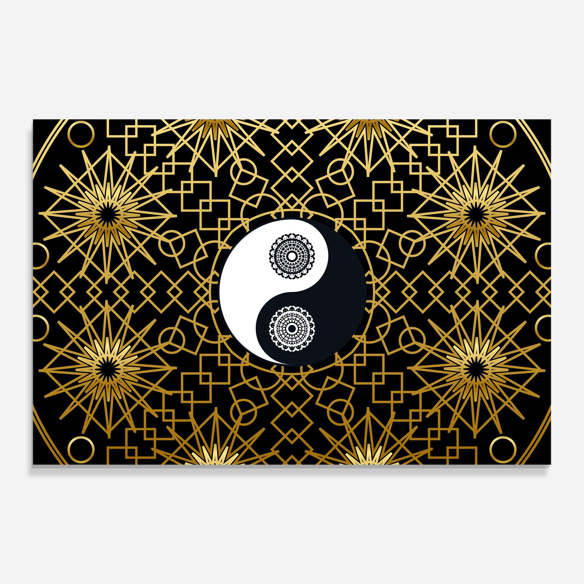 Tablou Sticla Meditation Yin Yang mockup 0