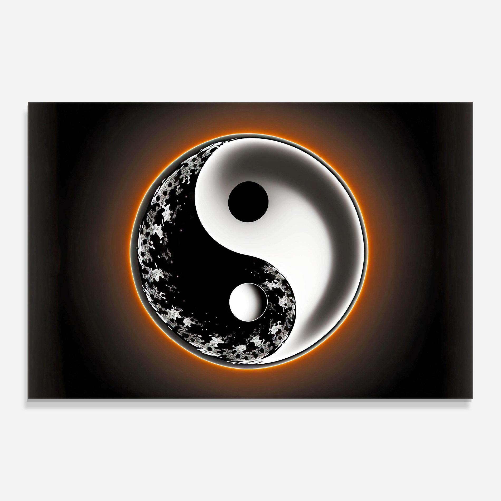 Tablou Sticla Purple Light Yinyang mockup 0