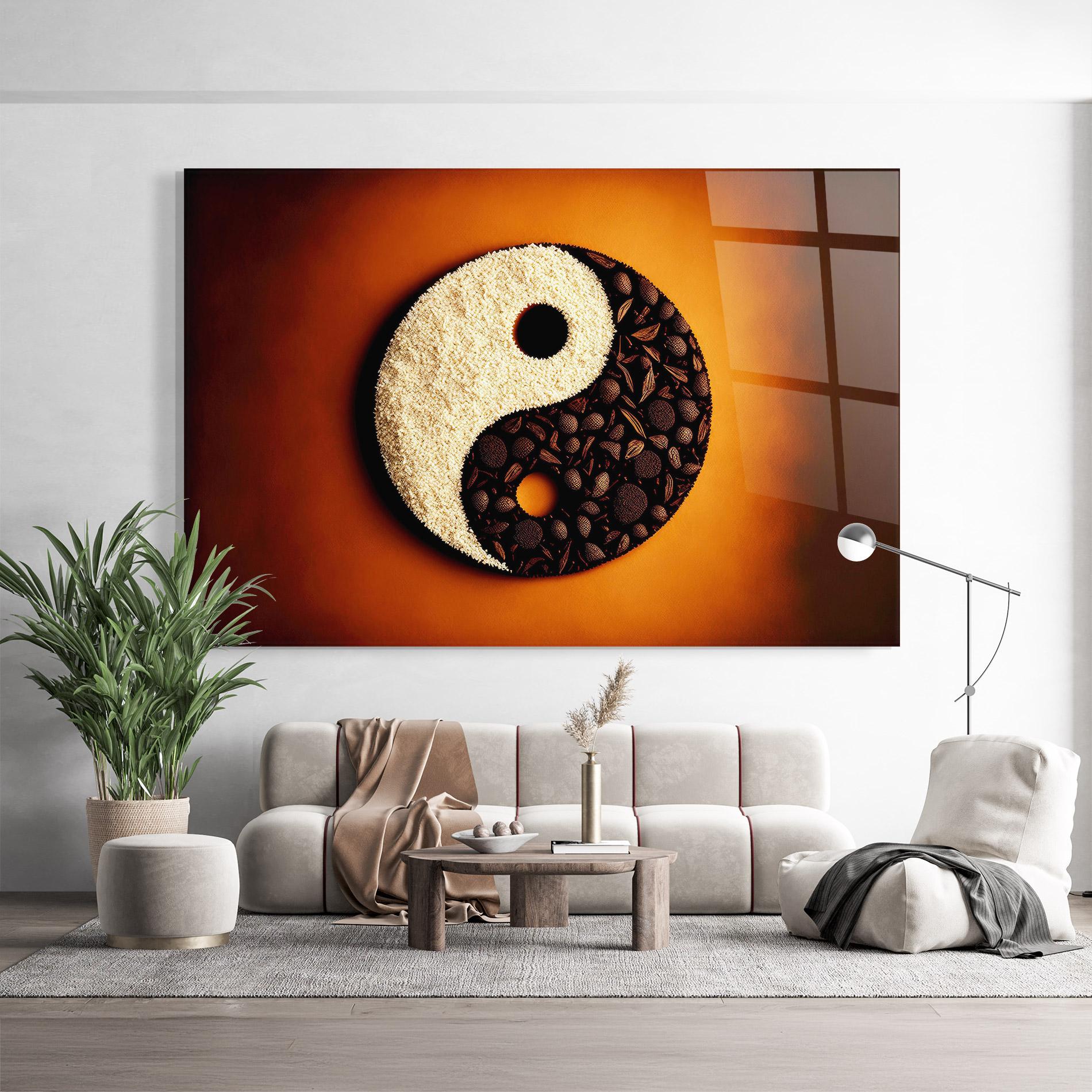 Tablou Sticla Coffee Yinyang mockup 9
