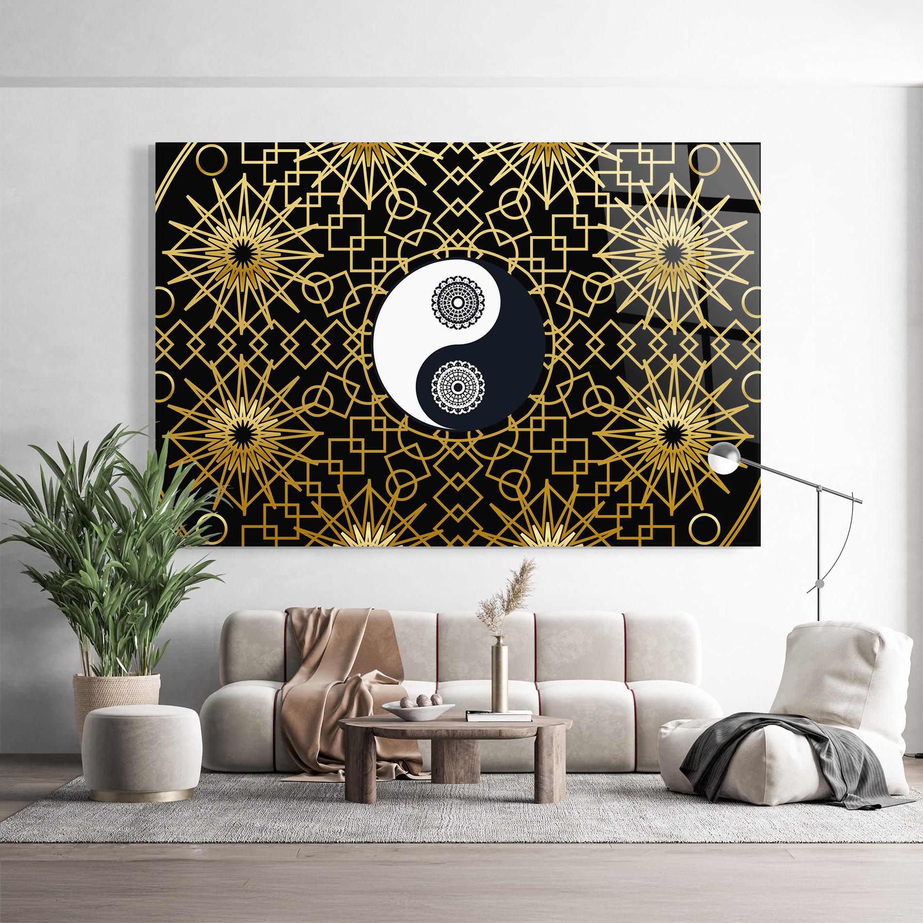 Tablou Sticla Meditation Yin Yang mockup 9