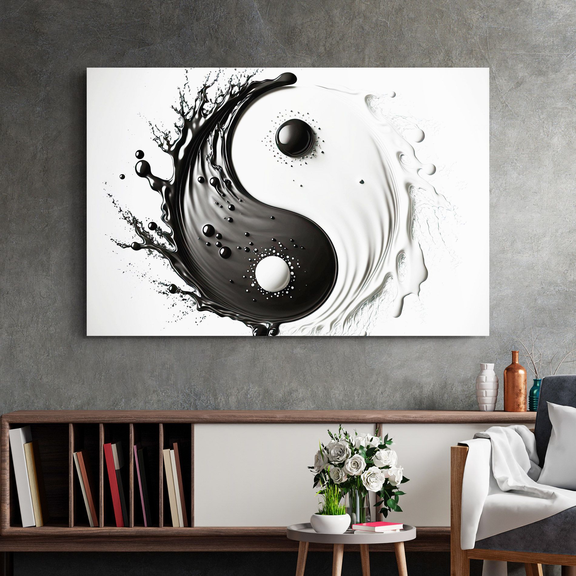 Black Liquid Yinyang mockup 2