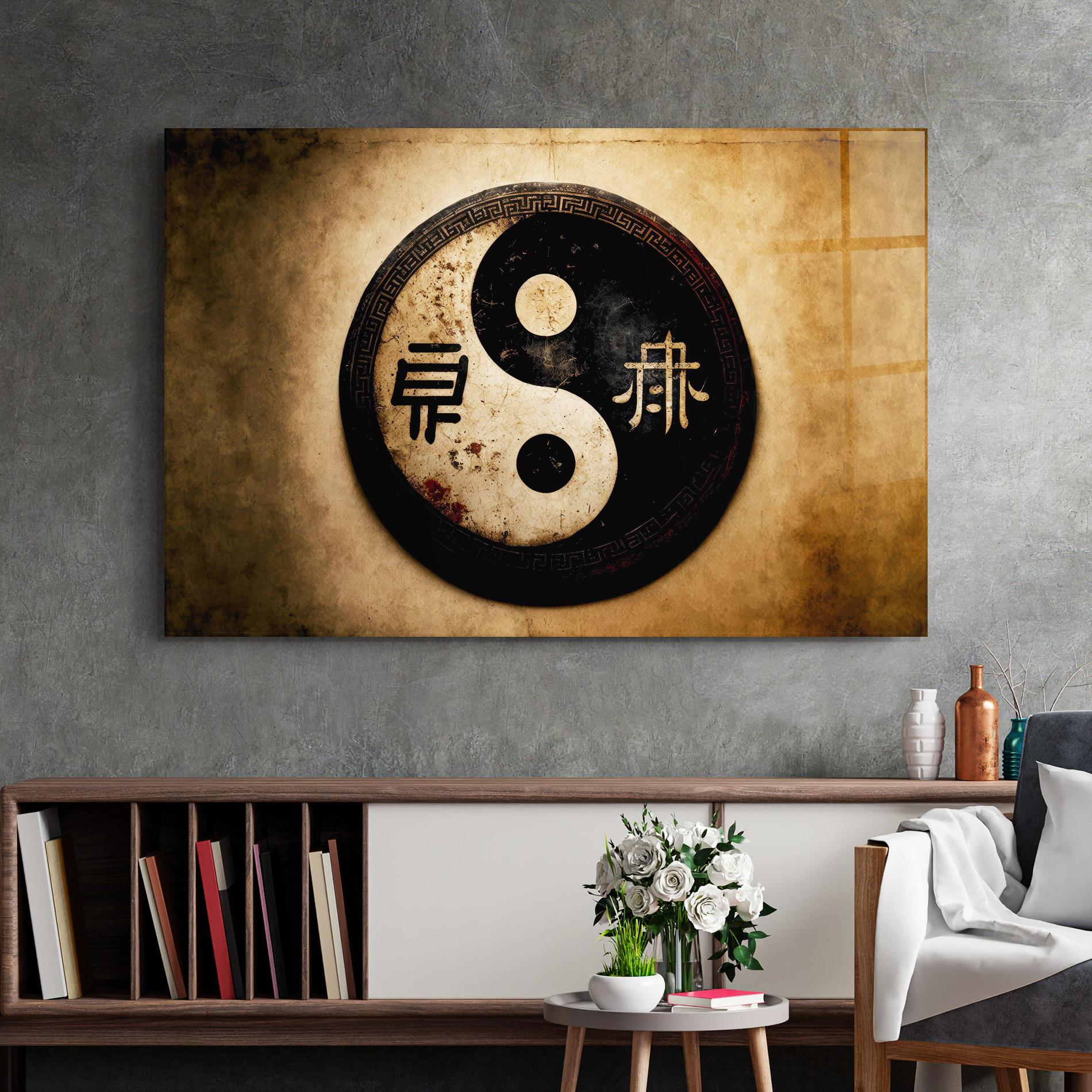 Tablou Sticla Chinese Yinyang mockup 2