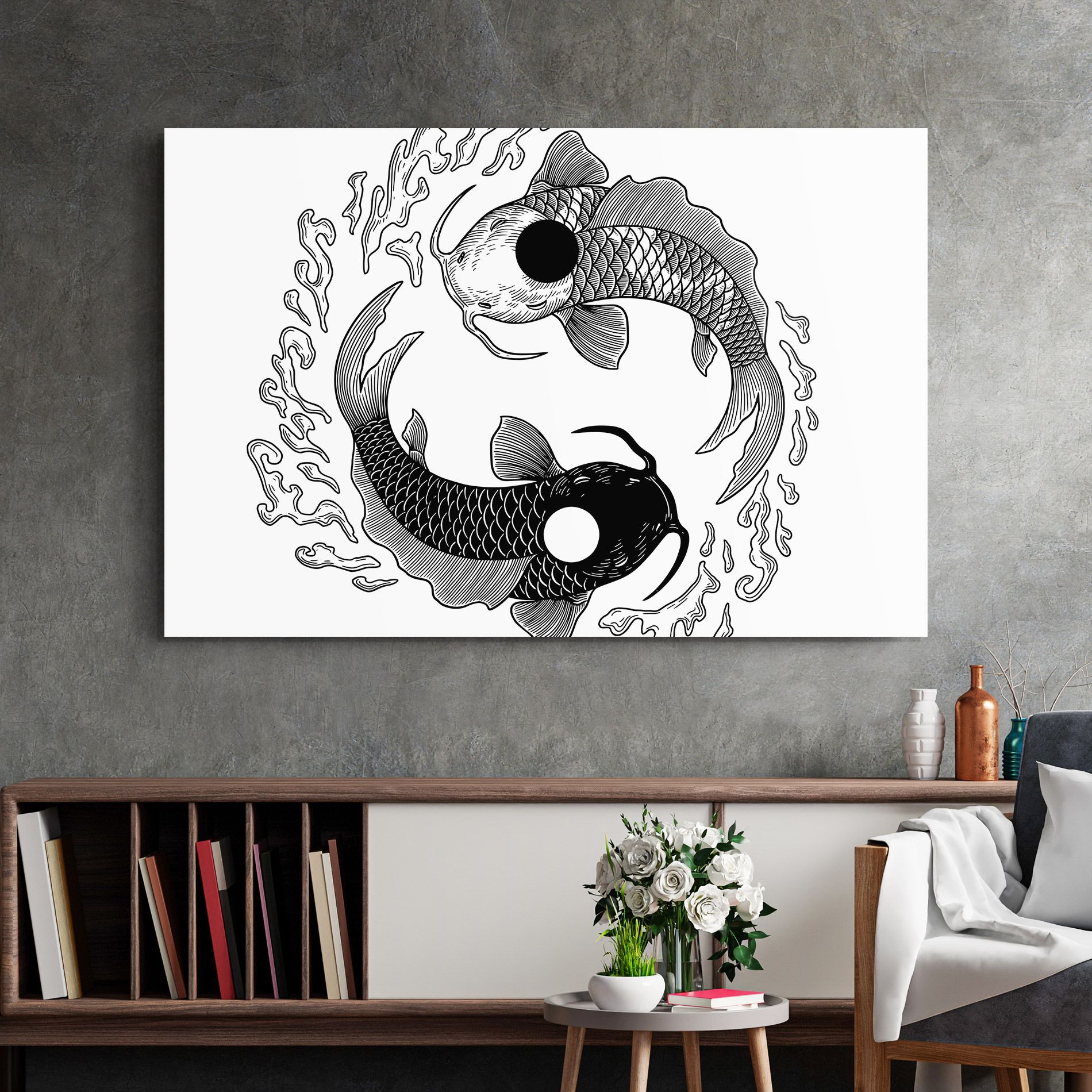 Koi Art Yinyang mockup 2