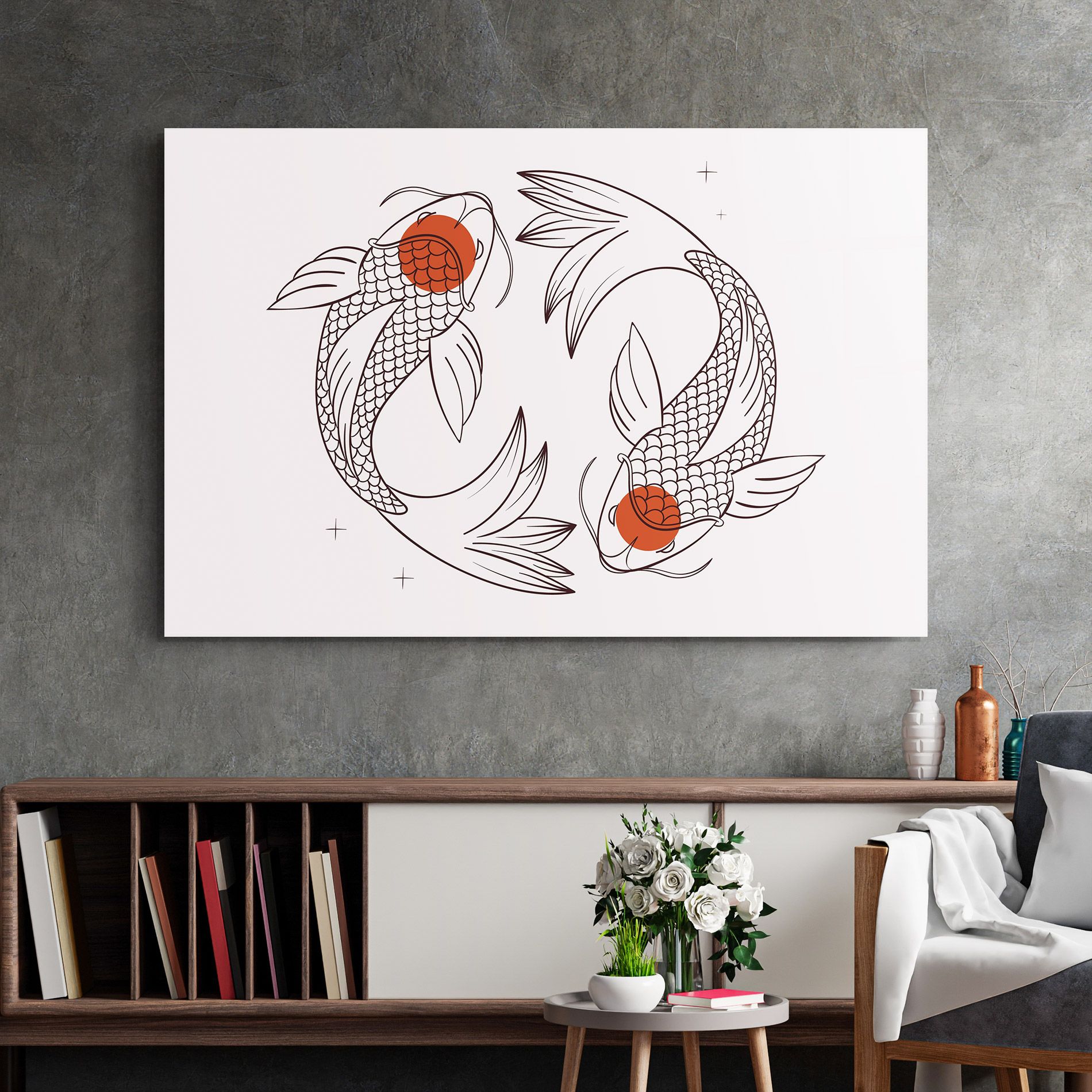 Koi Yinyang Art mockup 2