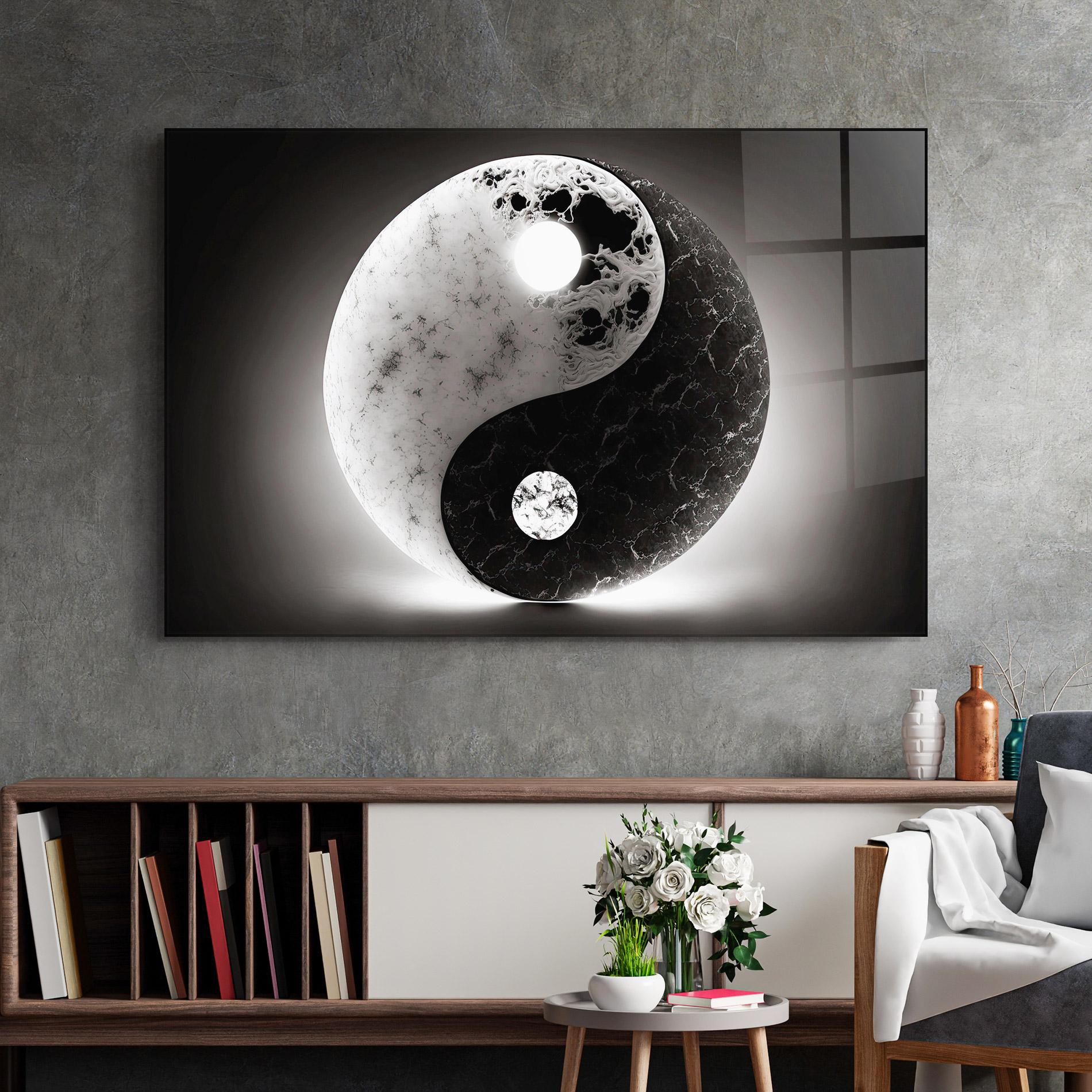 Tablou Sticla Light Yinyang mockup 2
