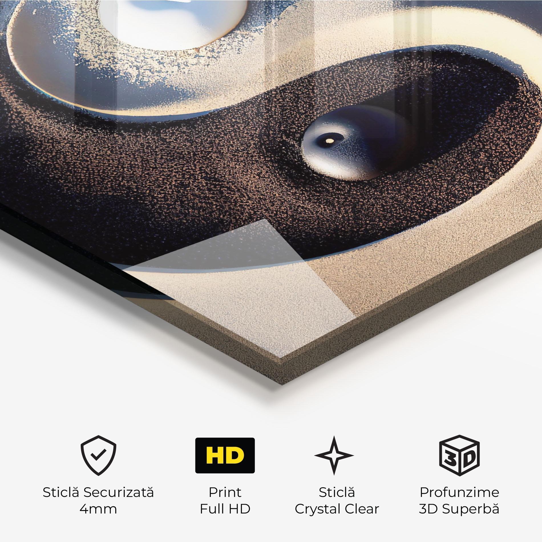 Tablou Sticla Black Sand Yinyang mockup 3