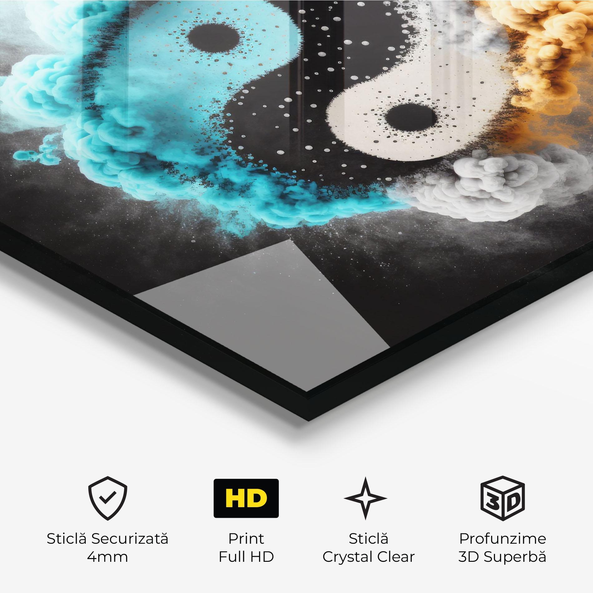 Tablou Sticla Blue Smoke Yinuang mockup 3