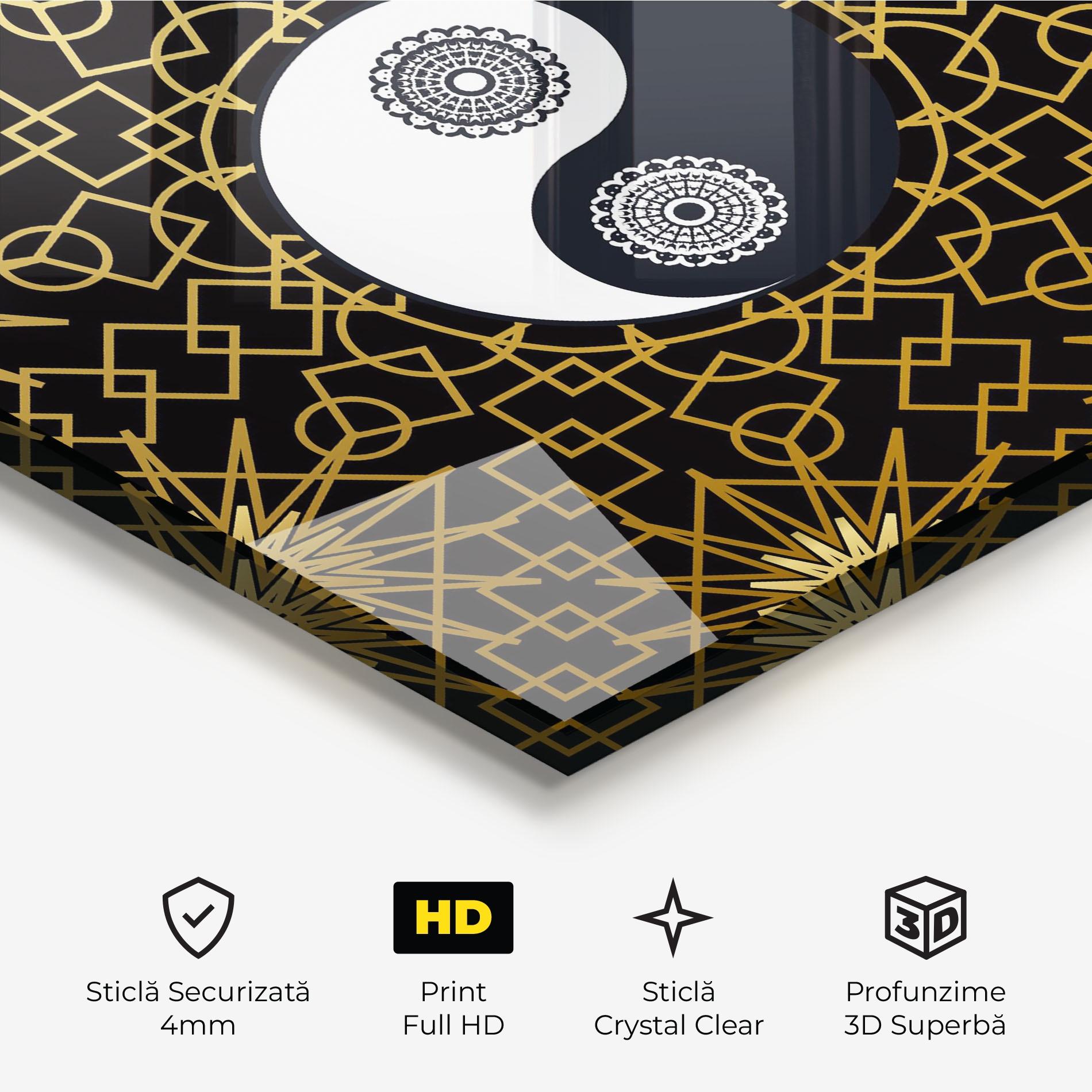Tablou Sticla Meditation Yin Yang mockup 3