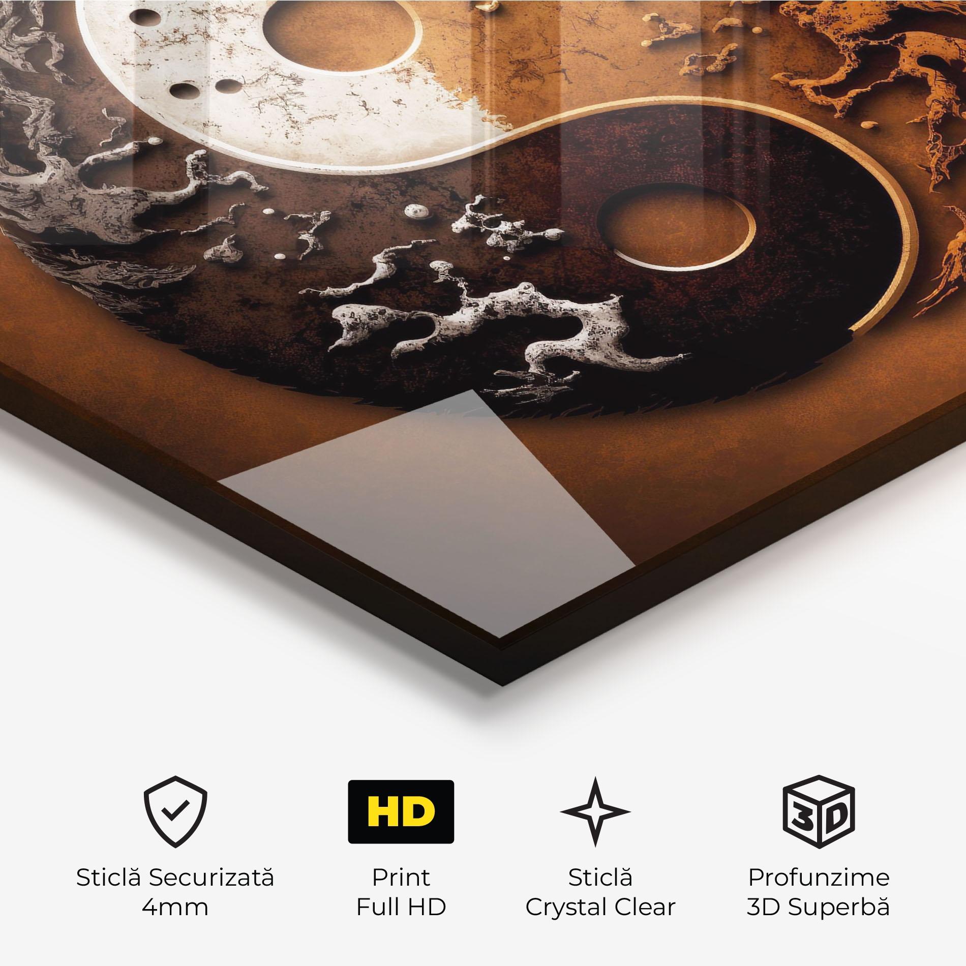 Tablou Sticla White Sand Yinyang mockup 3