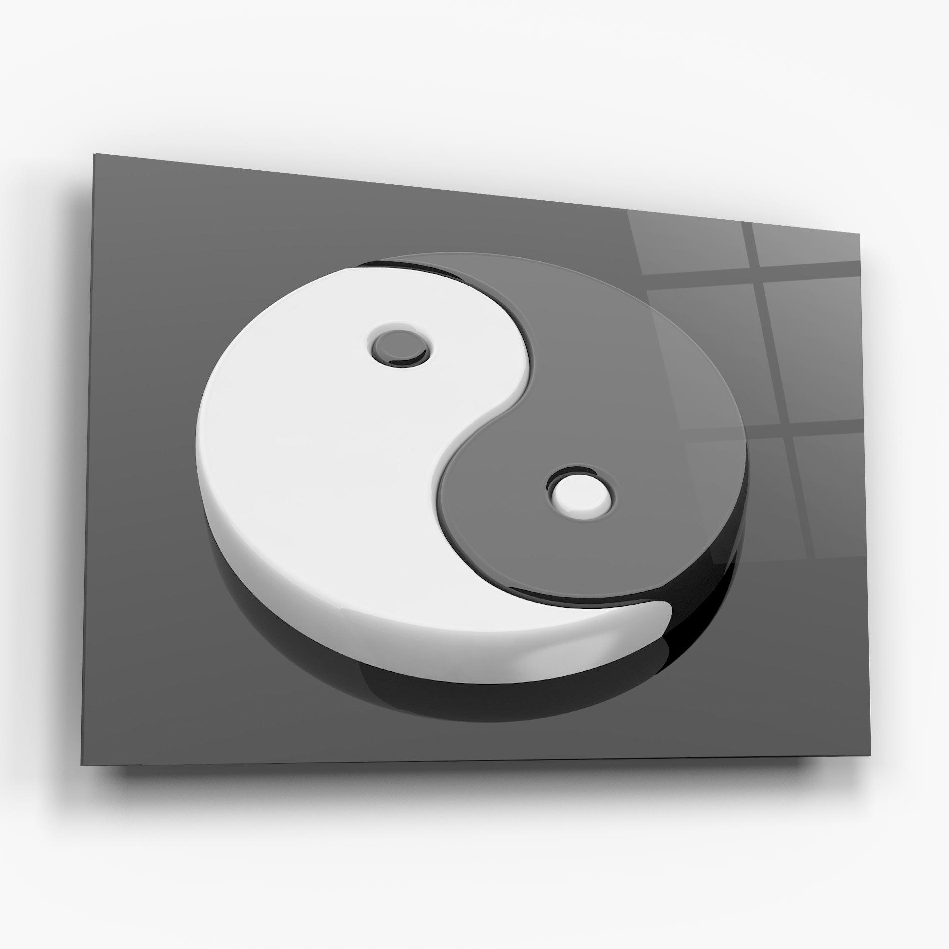 Tablou Sticla 3d Yinyang mockup 6