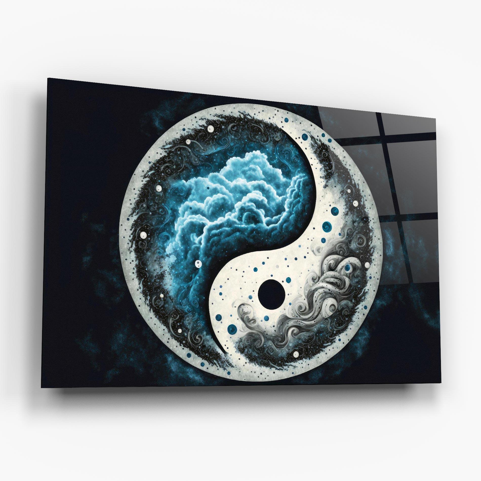 Tablou Sticla Cloudy Yinyang mockup 6