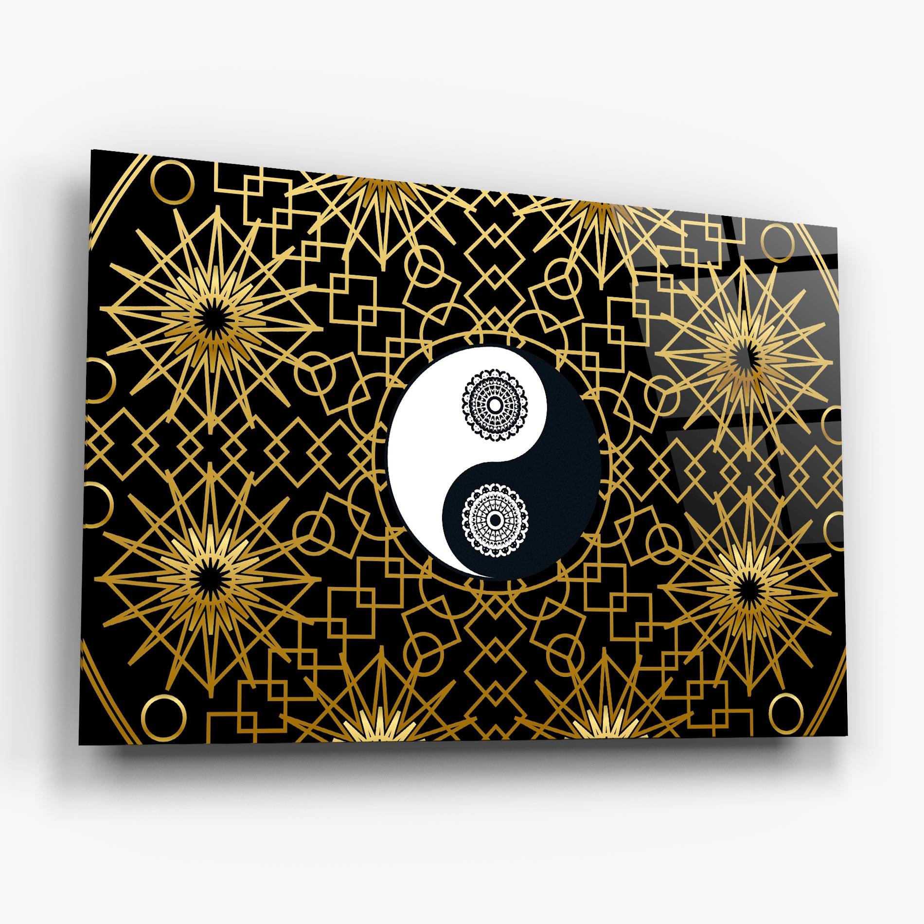 Tablou Sticla Meditation Yin Yang mockup 6