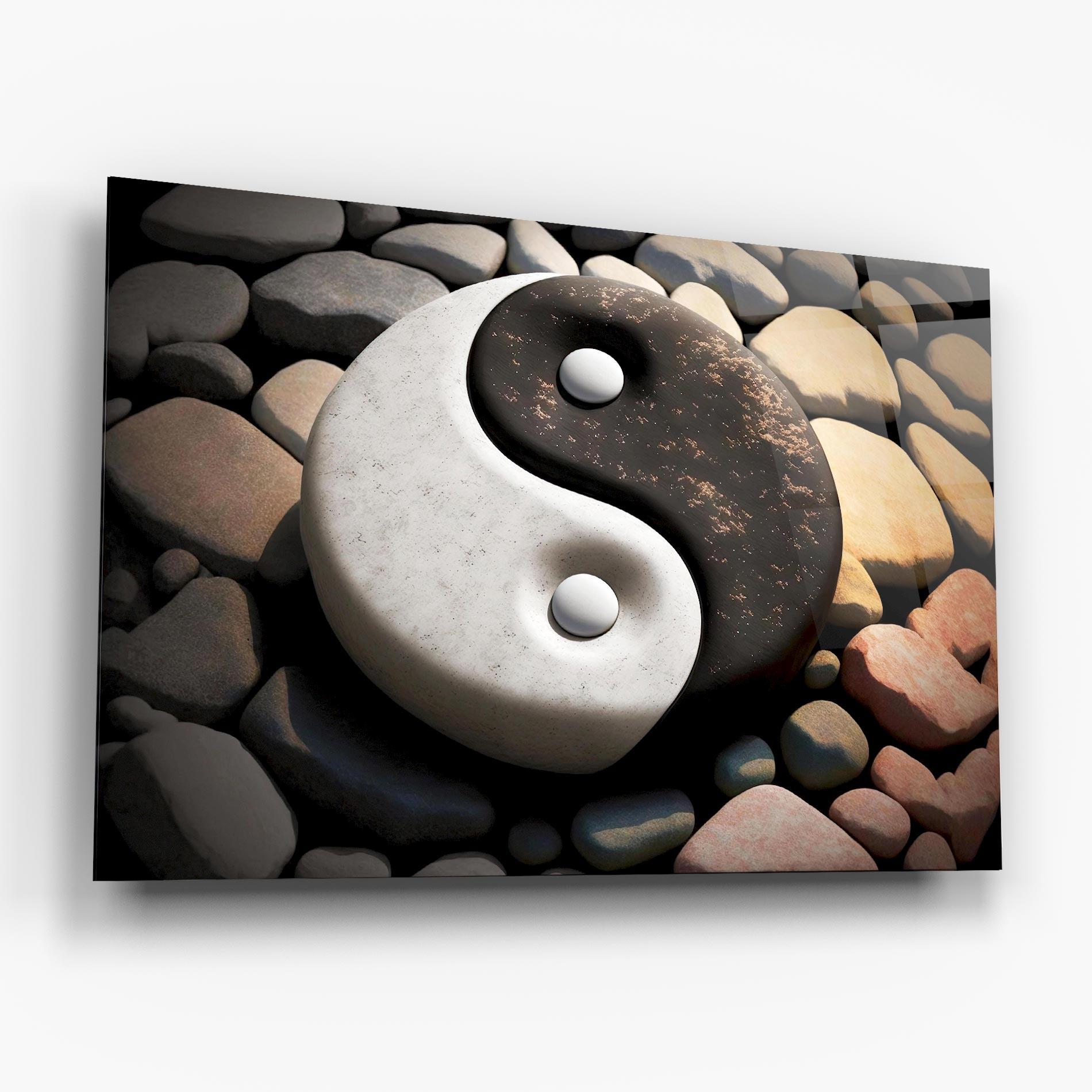 Tablou Sticla Stone Yinyang mockup 6